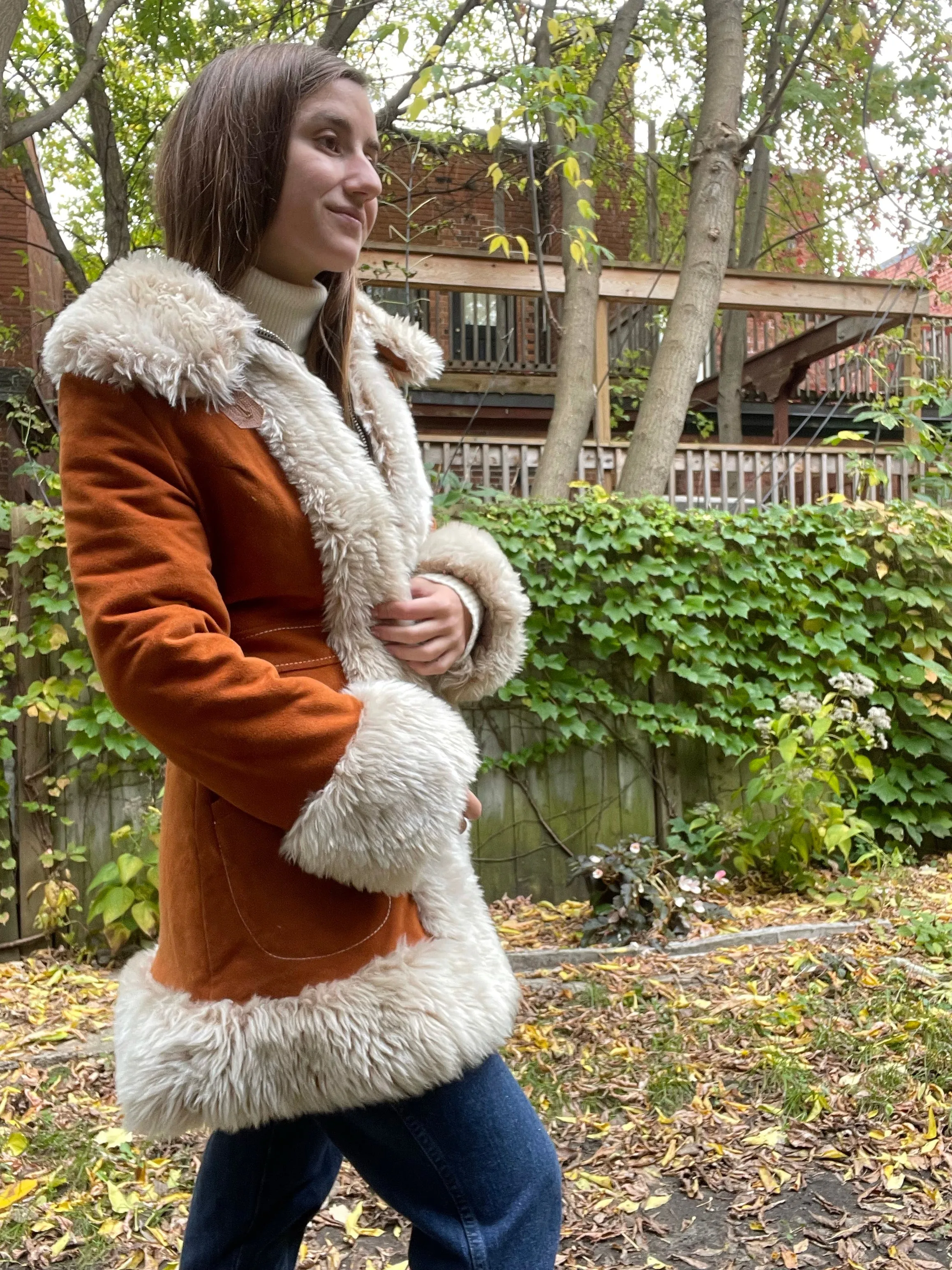 1970s Burnt Orange Iconic Penny Lane Coat - S