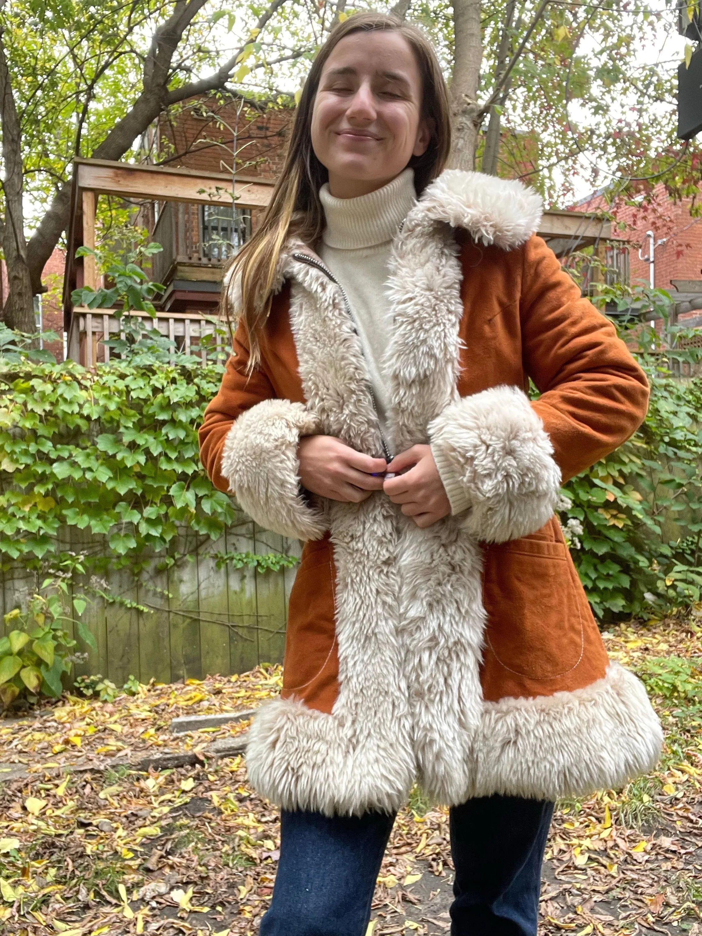 1970s Burnt Orange Iconic Penny Lane Coat - S