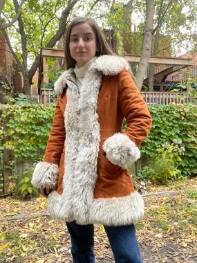 1970s Burnt Orange Iconic Penny Lane Coat - S