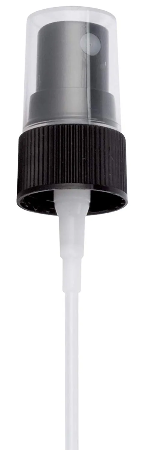 20-410 Black Ribbed Fine Mist Spray Top Closure, 3.75 inch dip tube length (100 PACK)