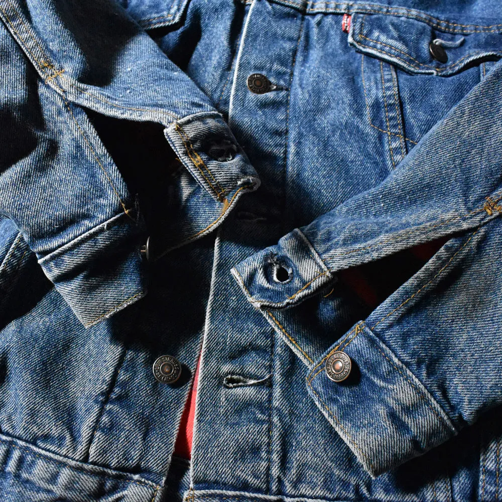 90's Levi's 70417-0814 ブロックチェックライナー デニムジャケット USA製 240419