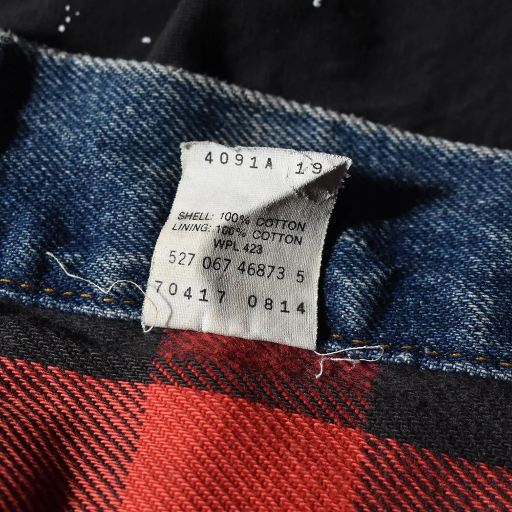 90's Levi's 70417-0814 ブロックチェックライナー デニムジャケット USA製 240419