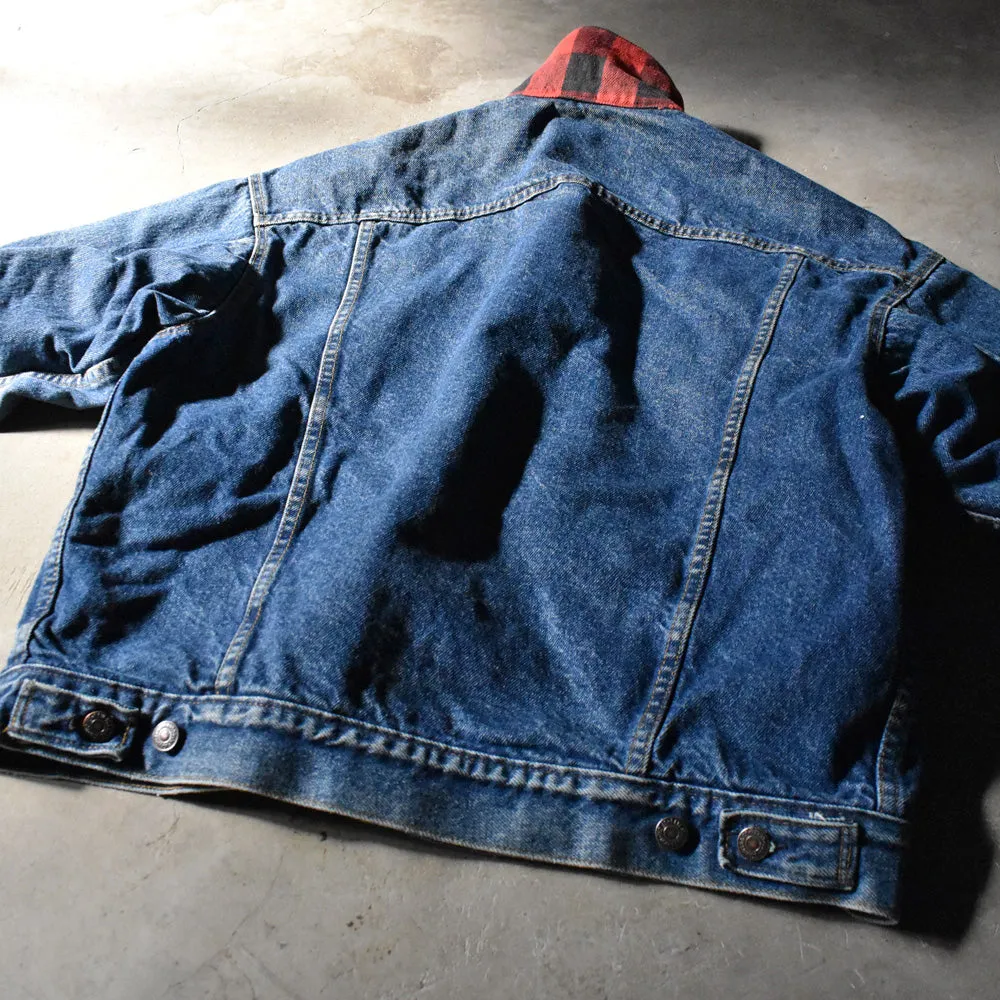 90's Levi's 70417-0814 ブロックチェックライナー デニムジャケット USA製 240419