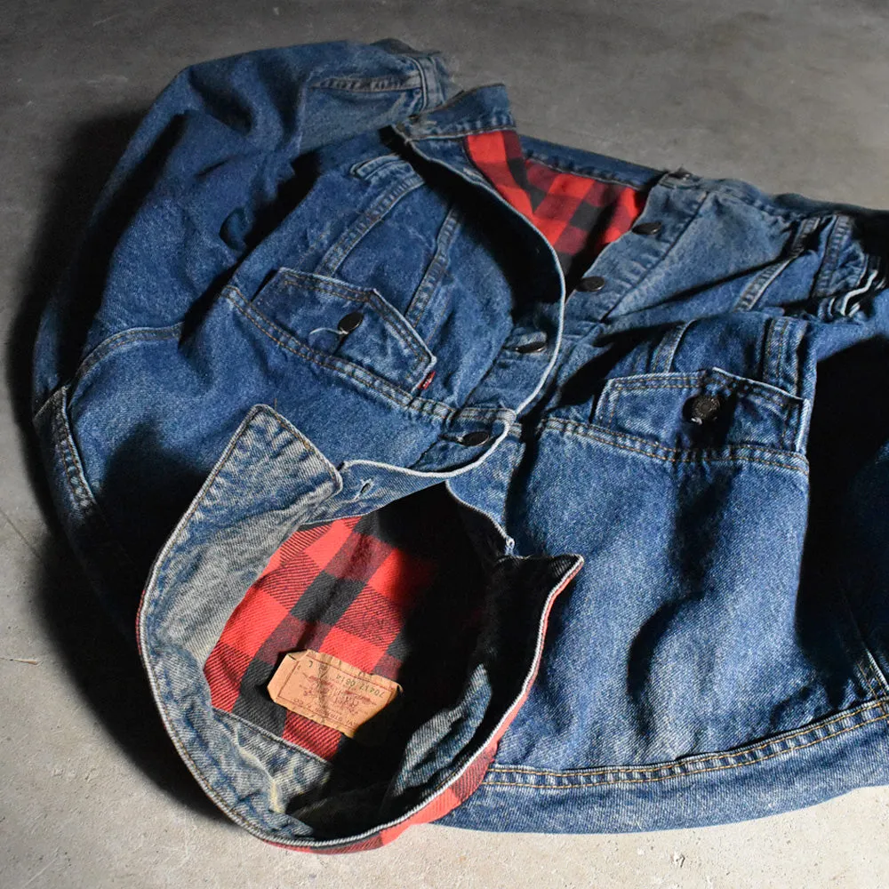 90's Levi's 70417-0814 ブロックチェックライナー デニムジャケット USA製 240419