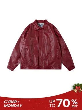 Aelfric Eden Vintage Burgundy Essential Faux Leather Jacket