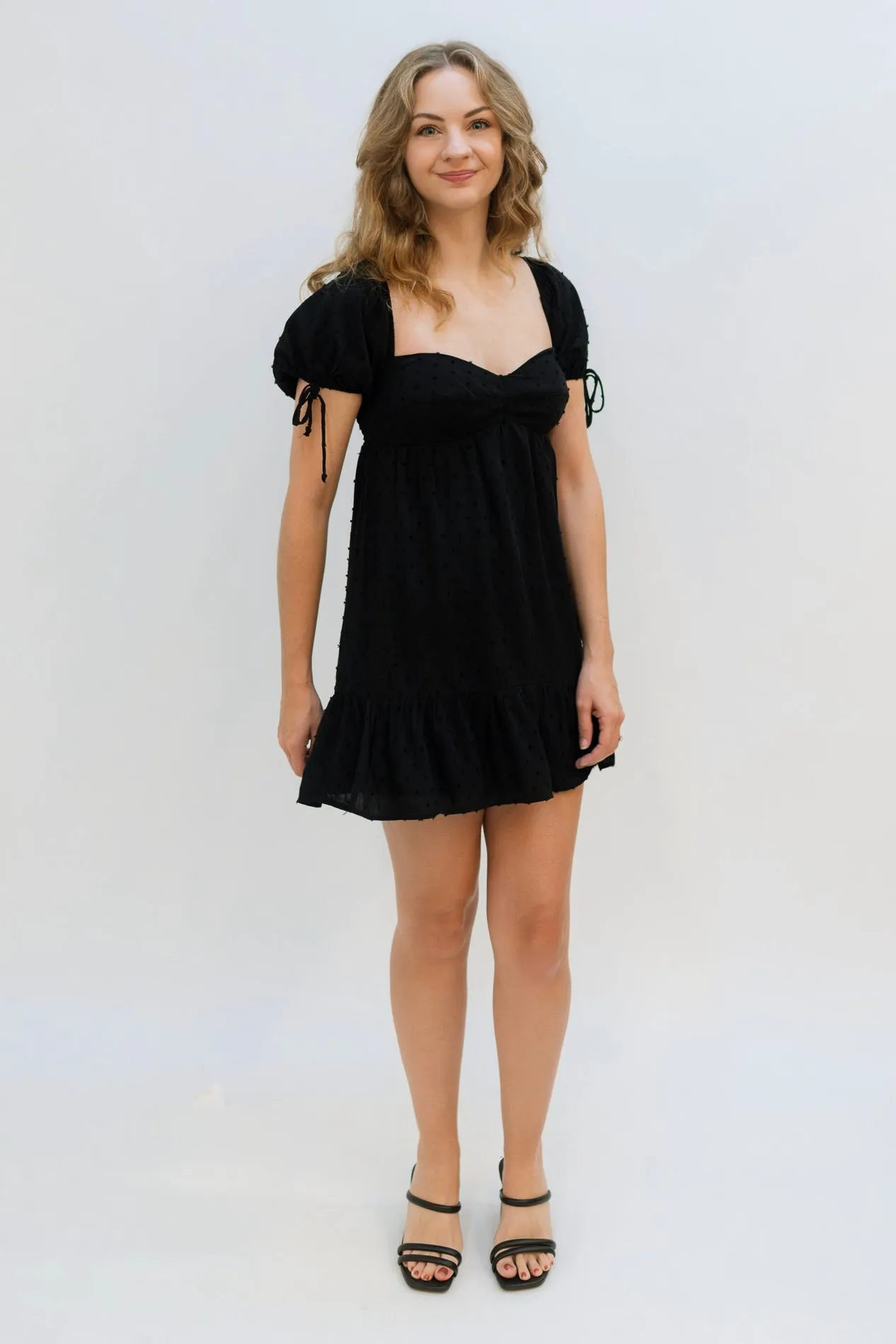 Alison Puff Sleeve Dress - Black