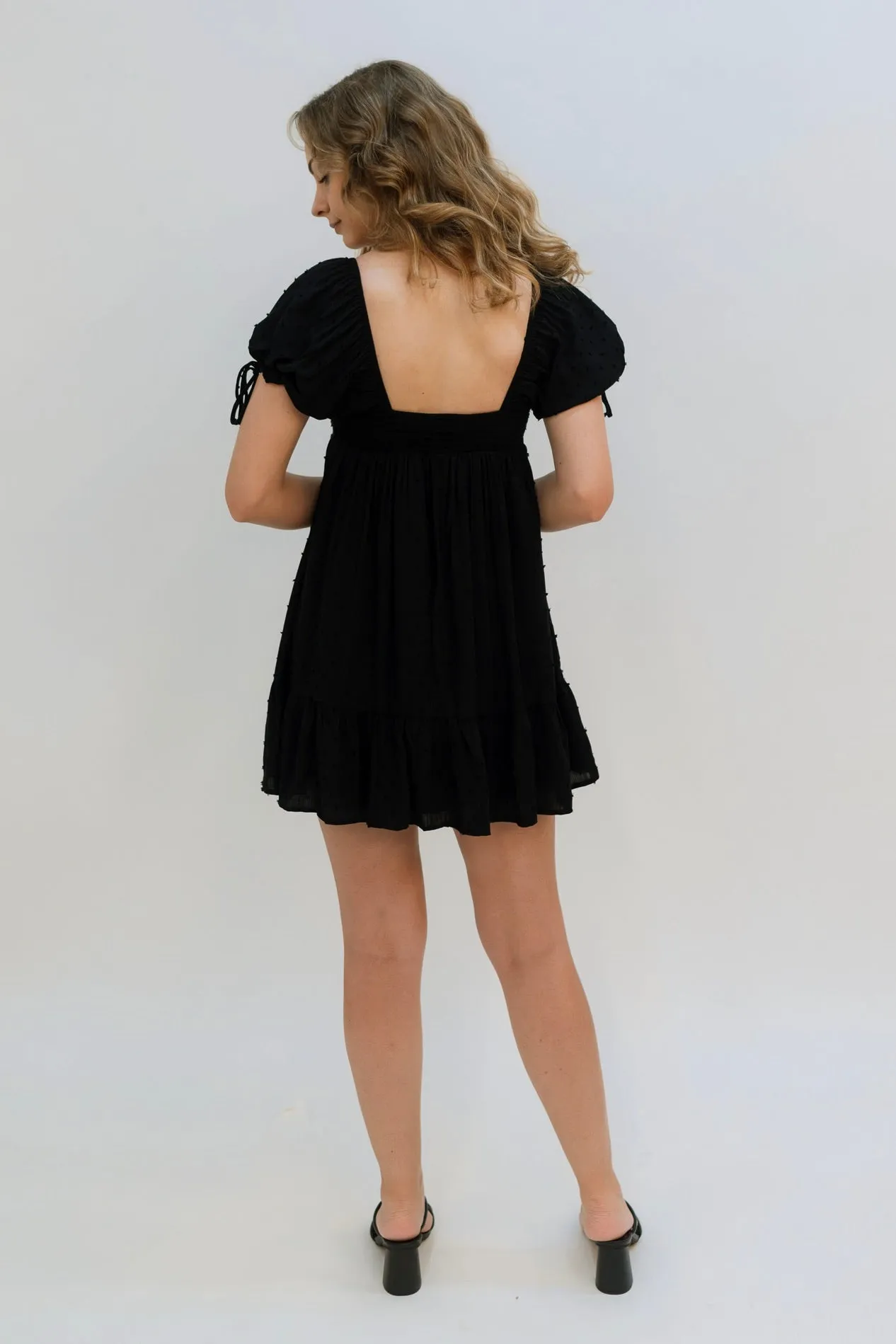 Alison Puff Sleeve Dress - Black