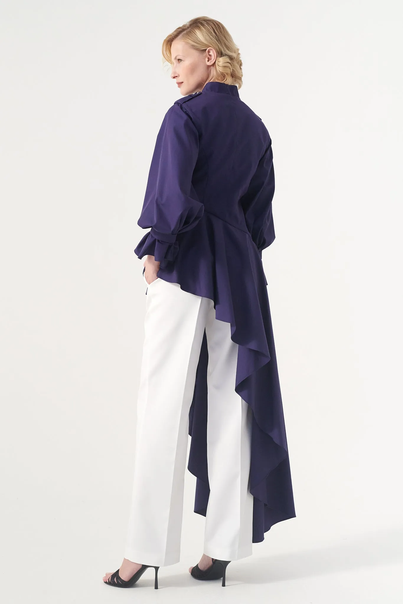 Asymmetric Hem Jacket with Pant