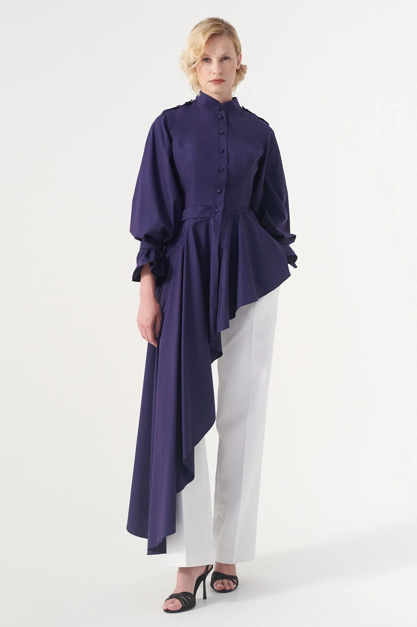 Asymmetric Hem Jacket with Pant