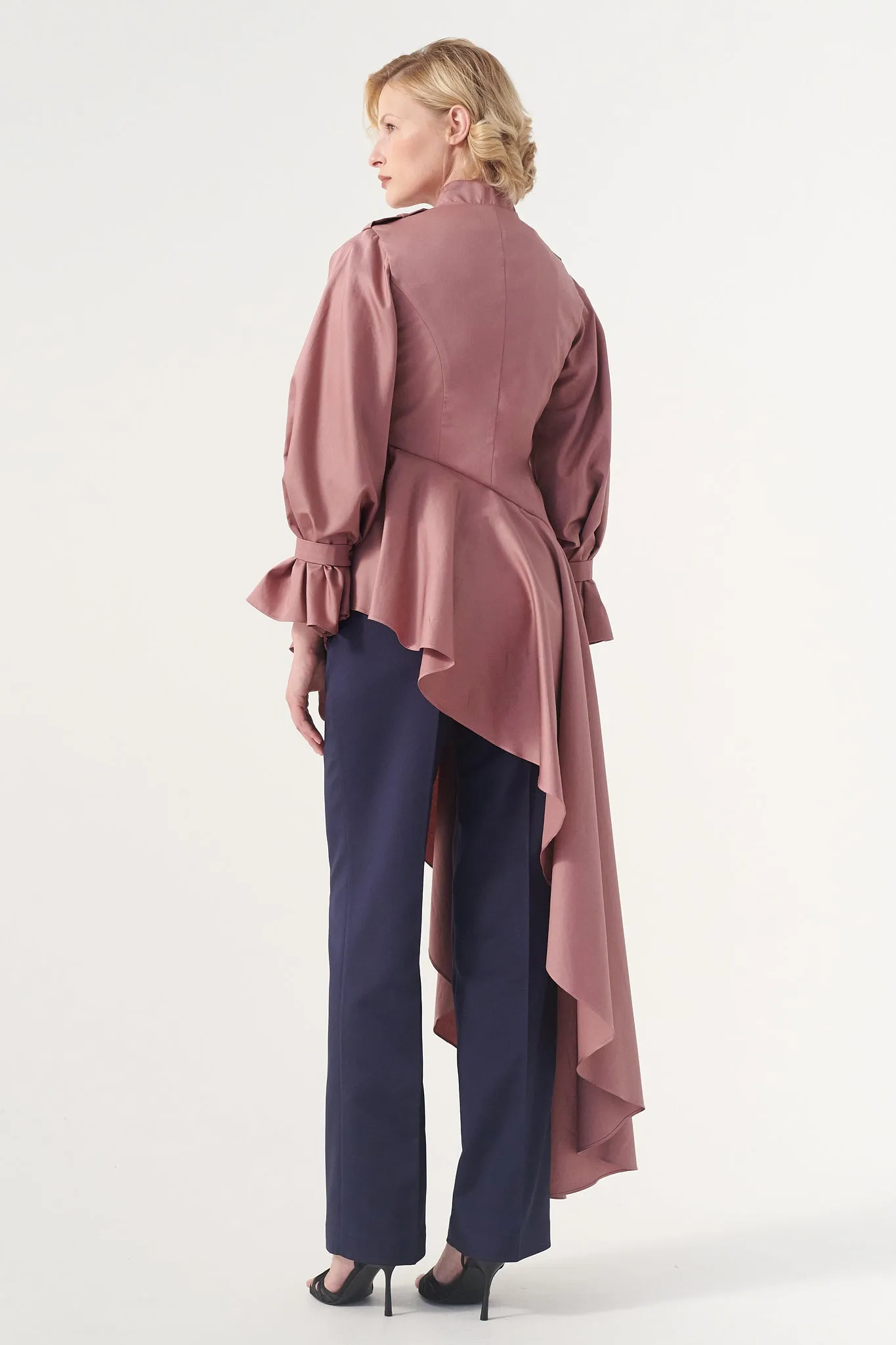 Asymmetric Hem Jacket with Pant