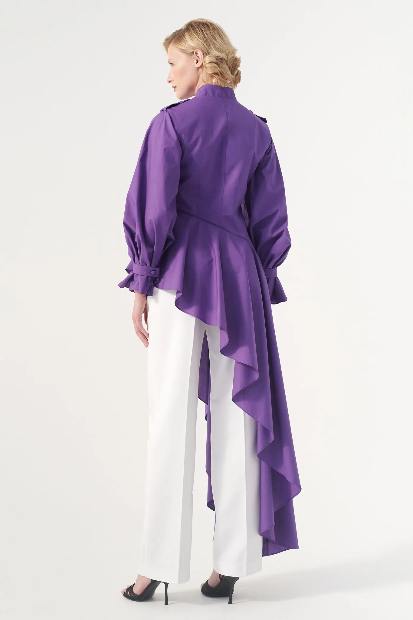 Asymmetric Hem Jacket with Pant