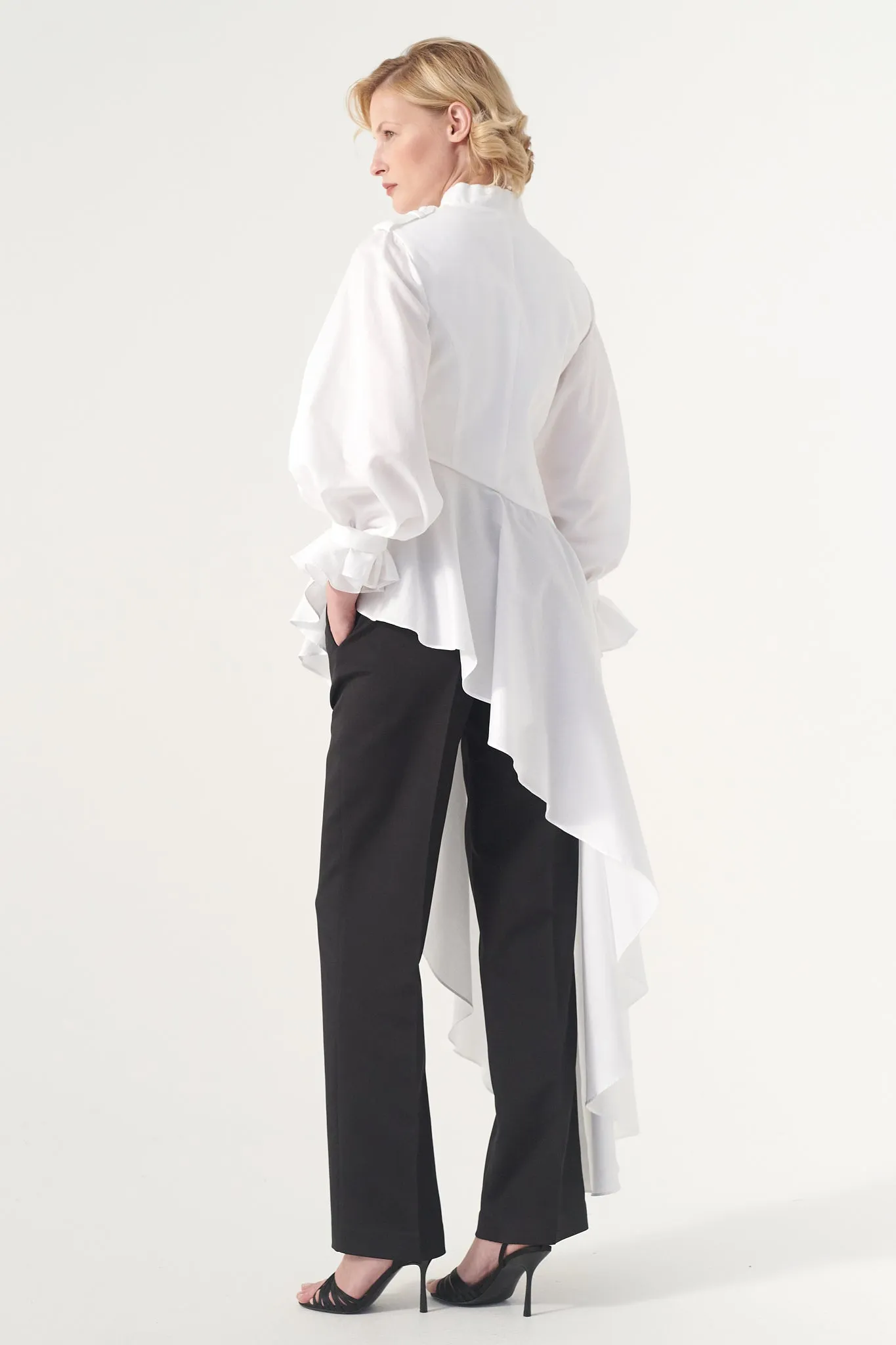 Asymmetric Hem Jacket with Pant