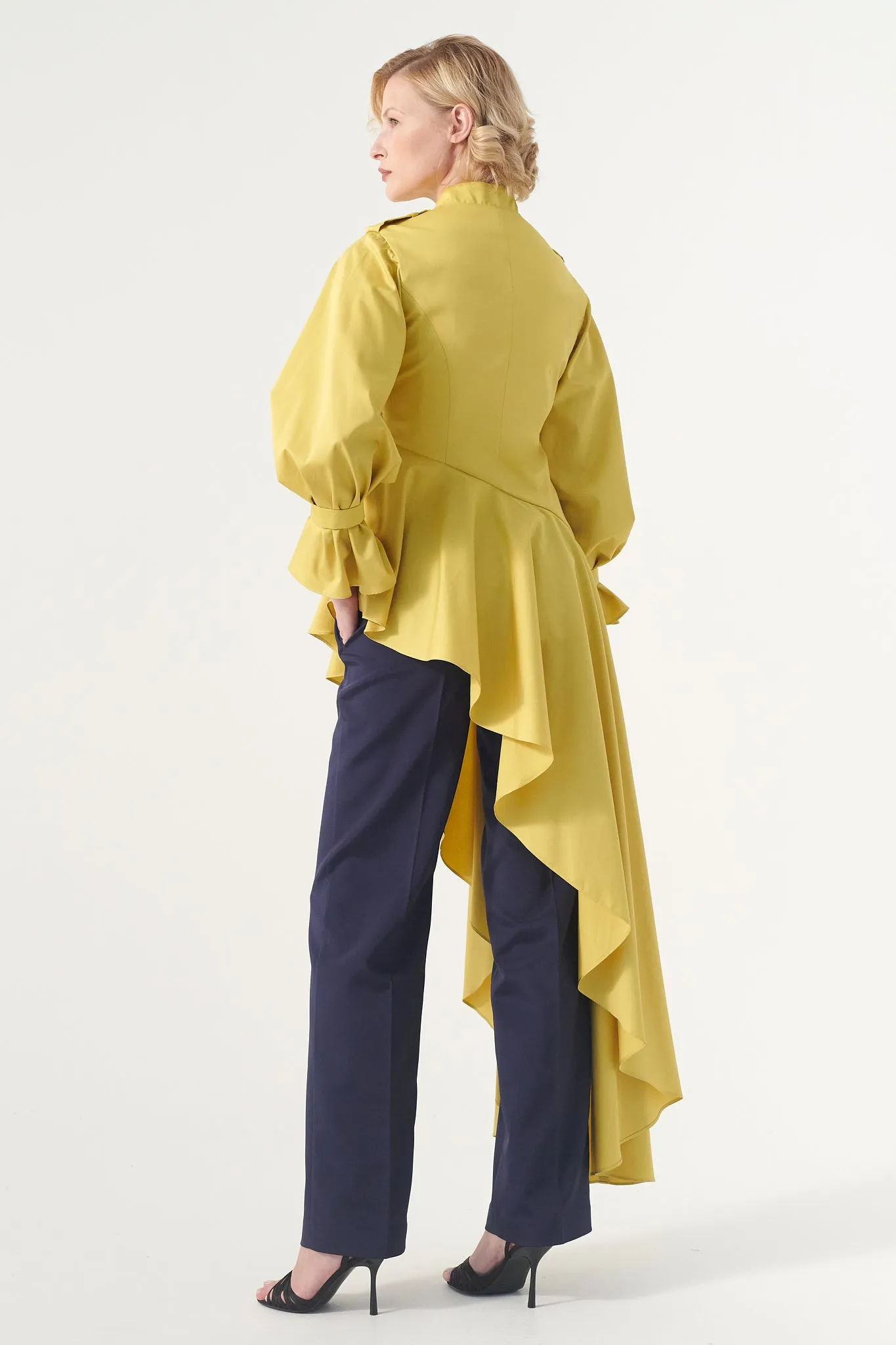 Asymmetric Hem Jacket with Pant