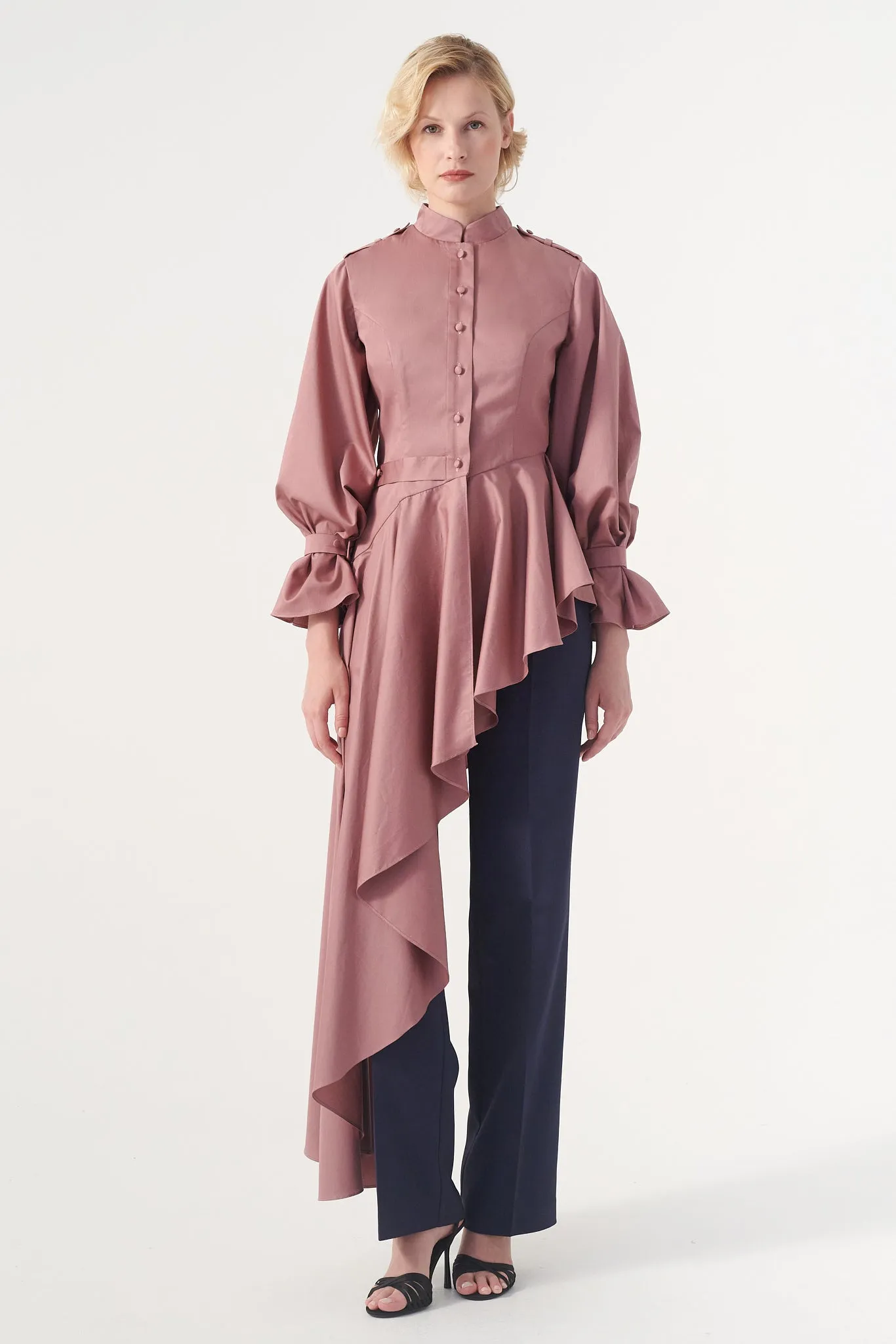 Asymmetric Hem Jacket with Pant