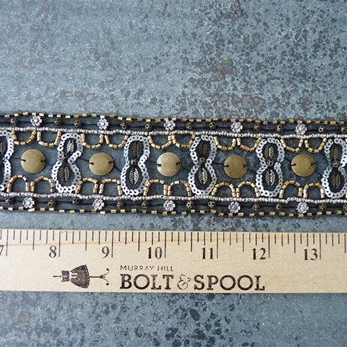 Beaded Metal Trim - Silver / Gold