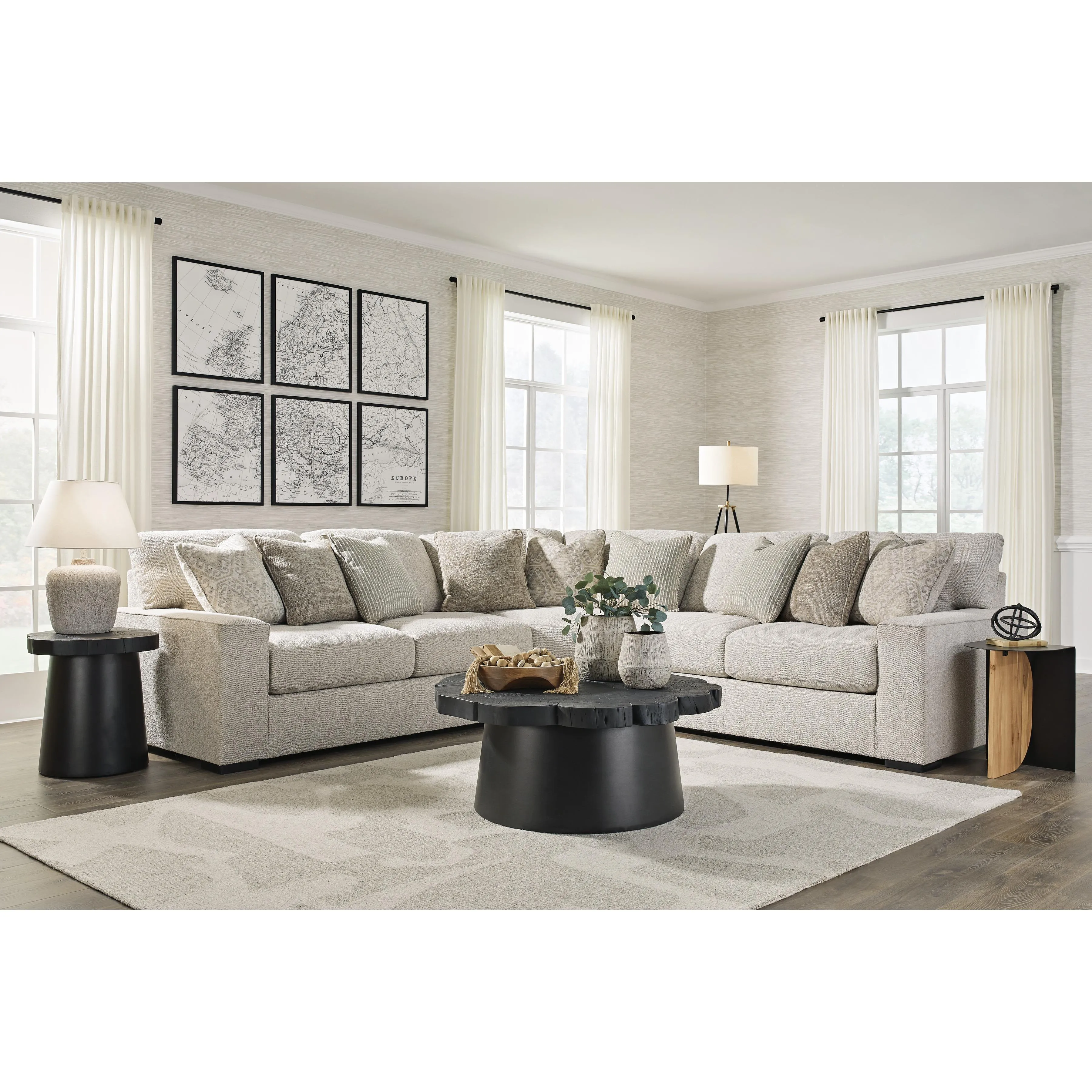 Benchcraft Ballyton Fabric 3 pc Sectional 2510255/2510277/2510256