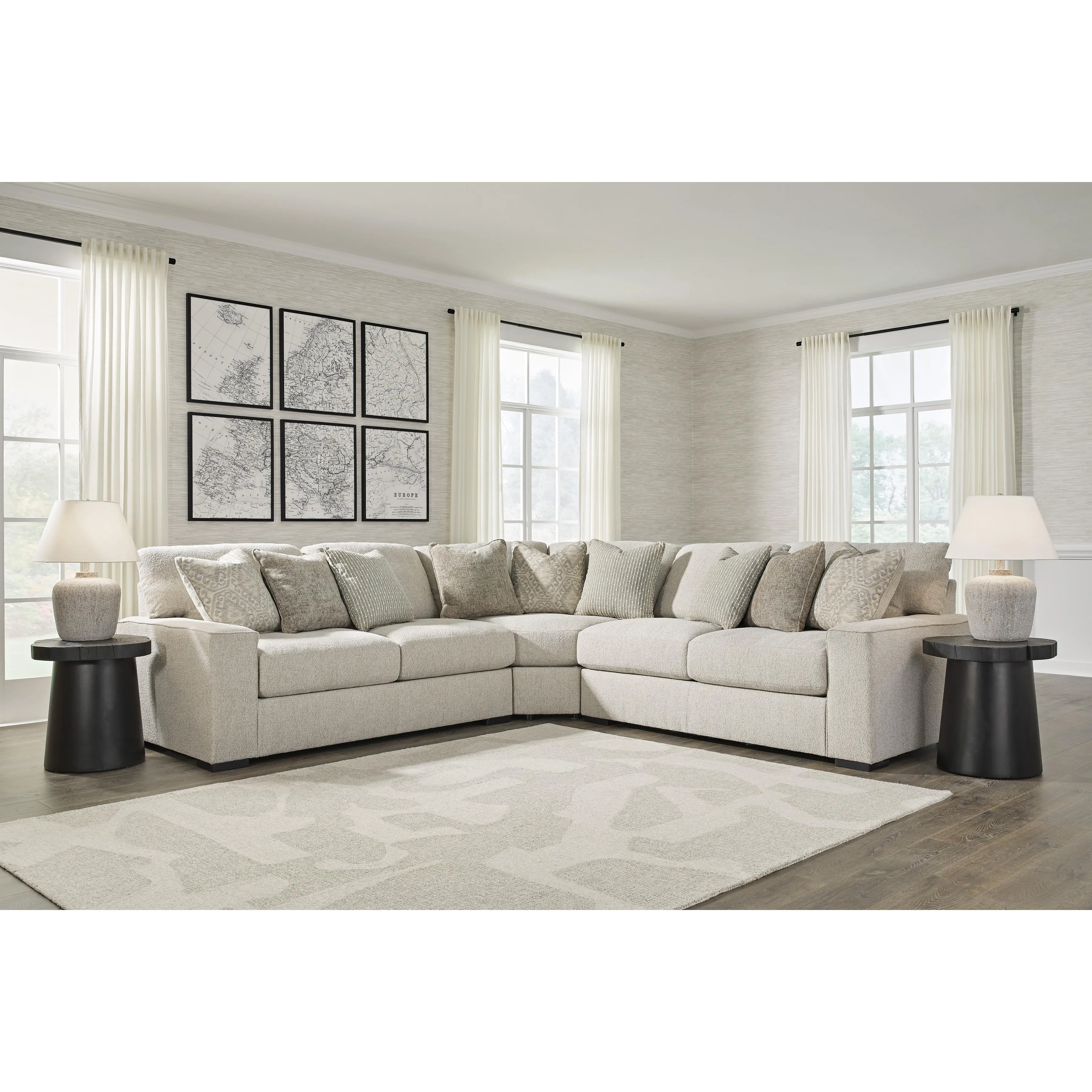 Benchcraft Ballyton Fabric 3 pc Sectional 2510255/2510277/2510256