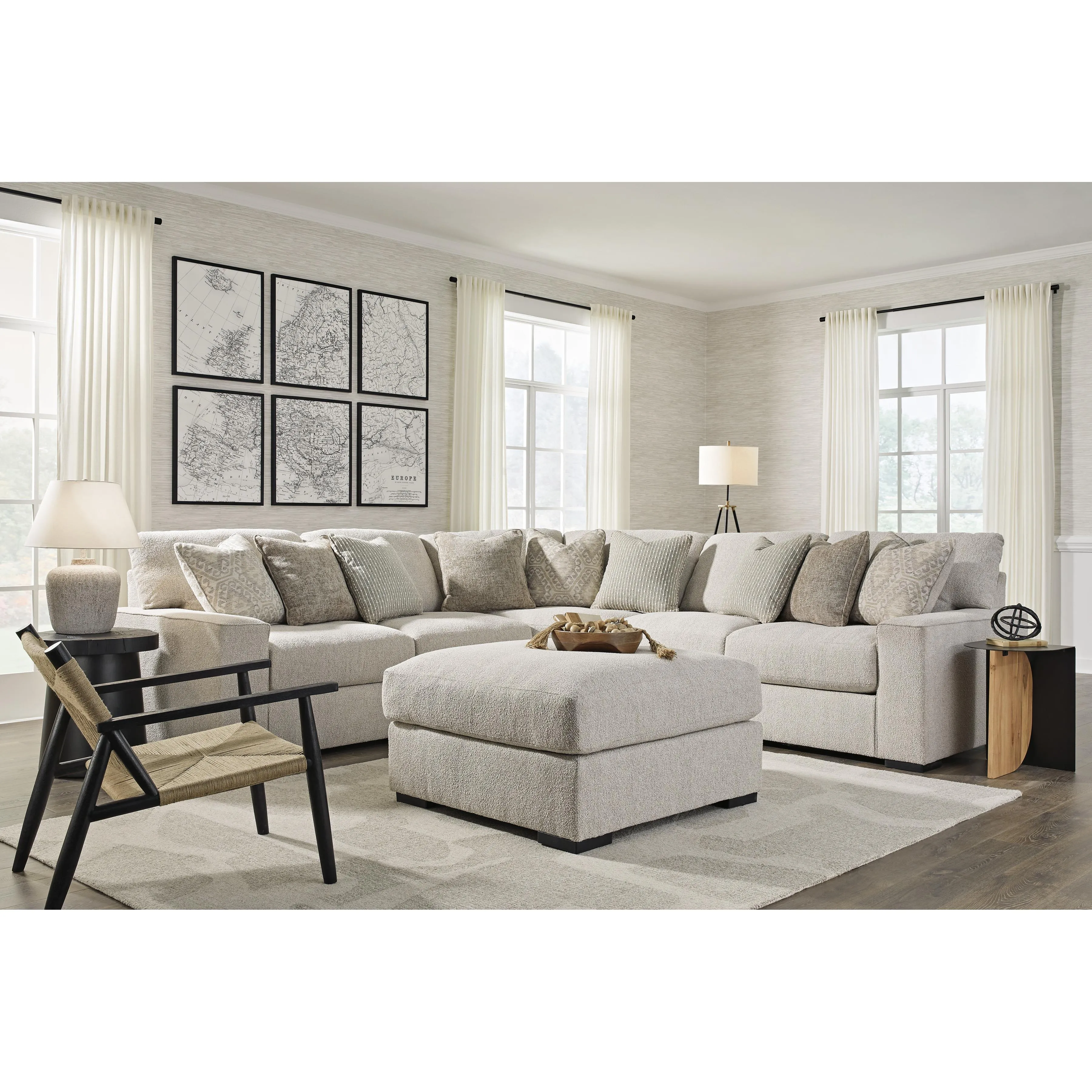 Benchcraft Ballyton Fabric 3 pc Sectional 2510255/2510277/2510256