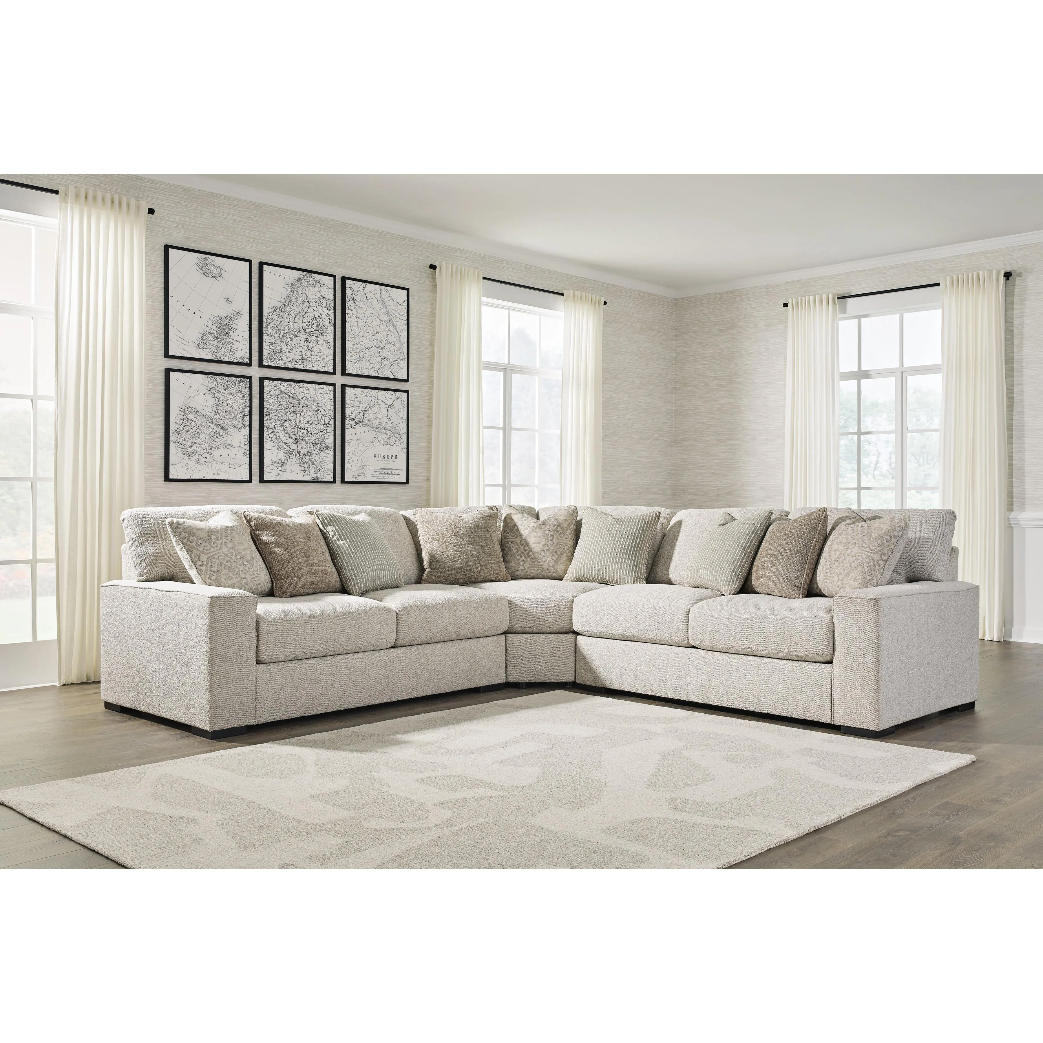 Benchcraft Ballyton Fabric 3 pc Sectional 2510255/2510277/2510256