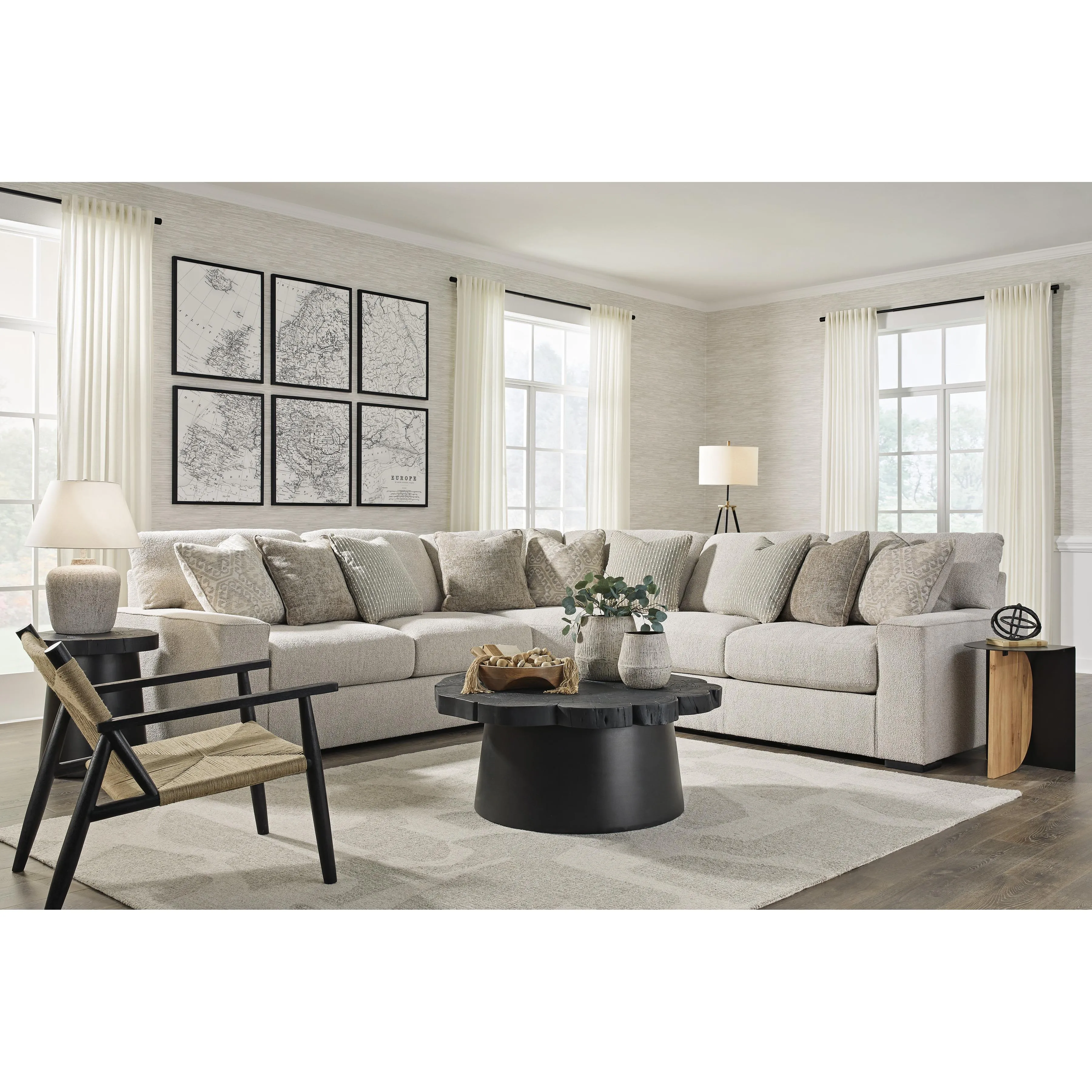 Benchcraft Ballyton Fabric 3 pc Sectional 2510255/2510277/2510256