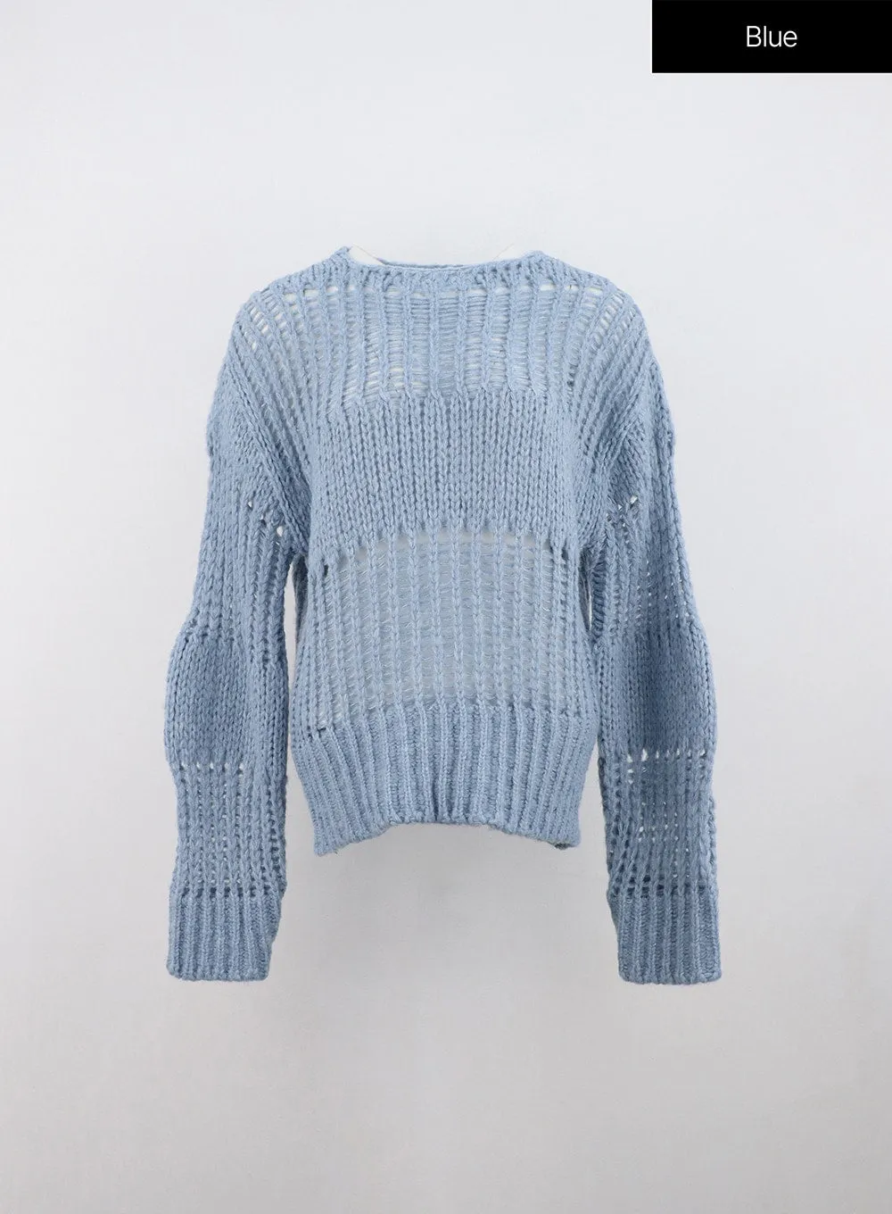 Boat Neck Mesh Knit Sweater ON324