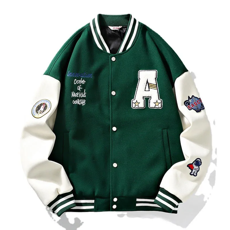 Bone Varsity Jacket Spring and Autumn Jacket Fashion Casual Baseball Uniform Jacket