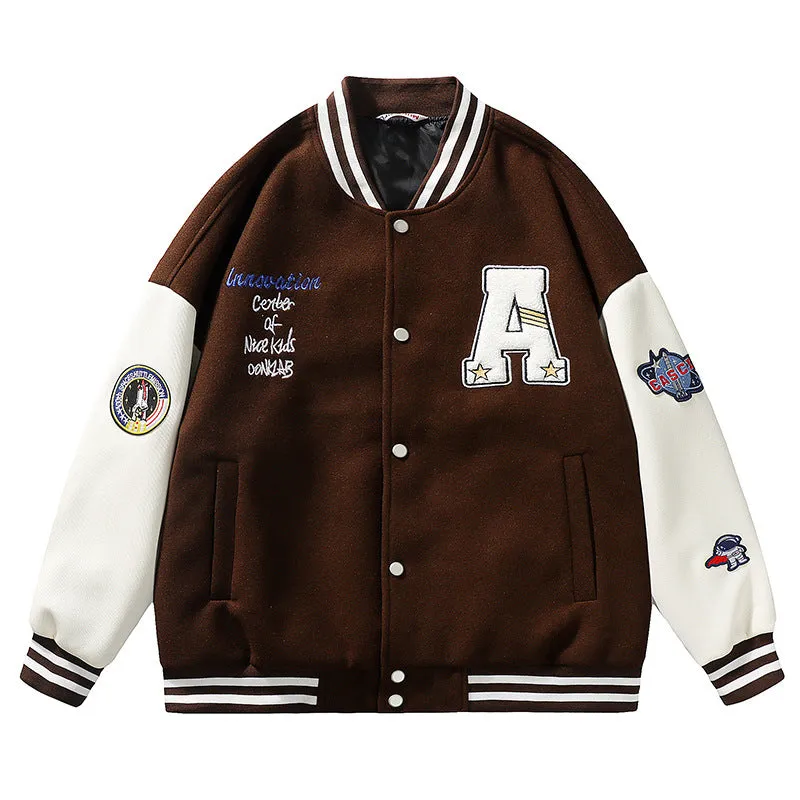 Bone Varsity Jacket Spring and Autumn Jacket Fashion Casual Baseball Uniform Jacket