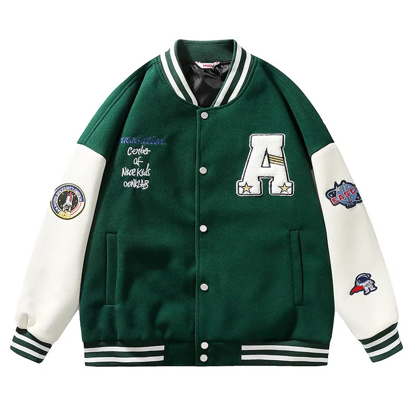 Bone Varsity Jacket Spring and Autumn Jacket Fashion Casual Baseball Uniform Jacket