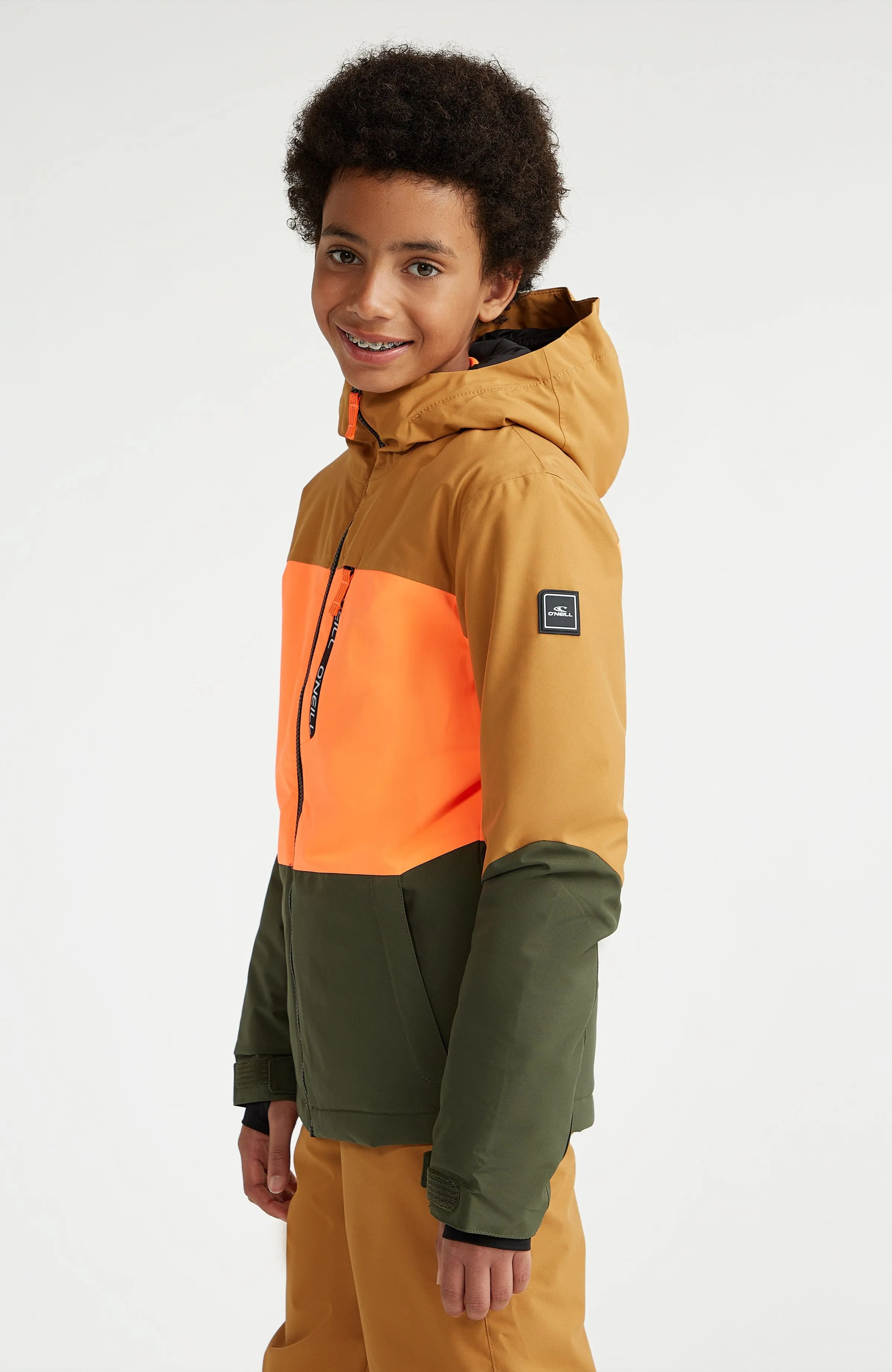 Carbonite Snow Jacket | Rich Caramel Colour block