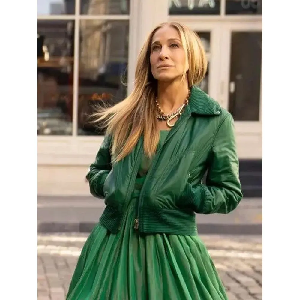 Carrie Bradshaw Green Bomber Jacket