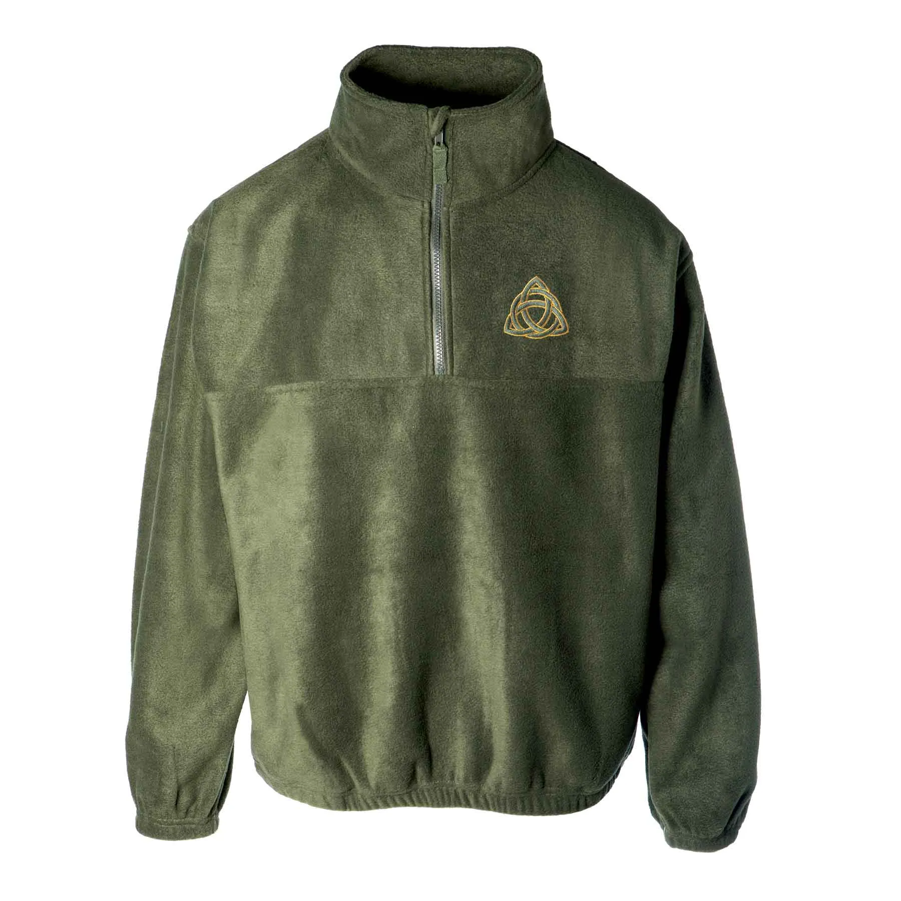 Celtic Trinity Knot Embroidered Personalized Fleece 1/4 Zip- Green