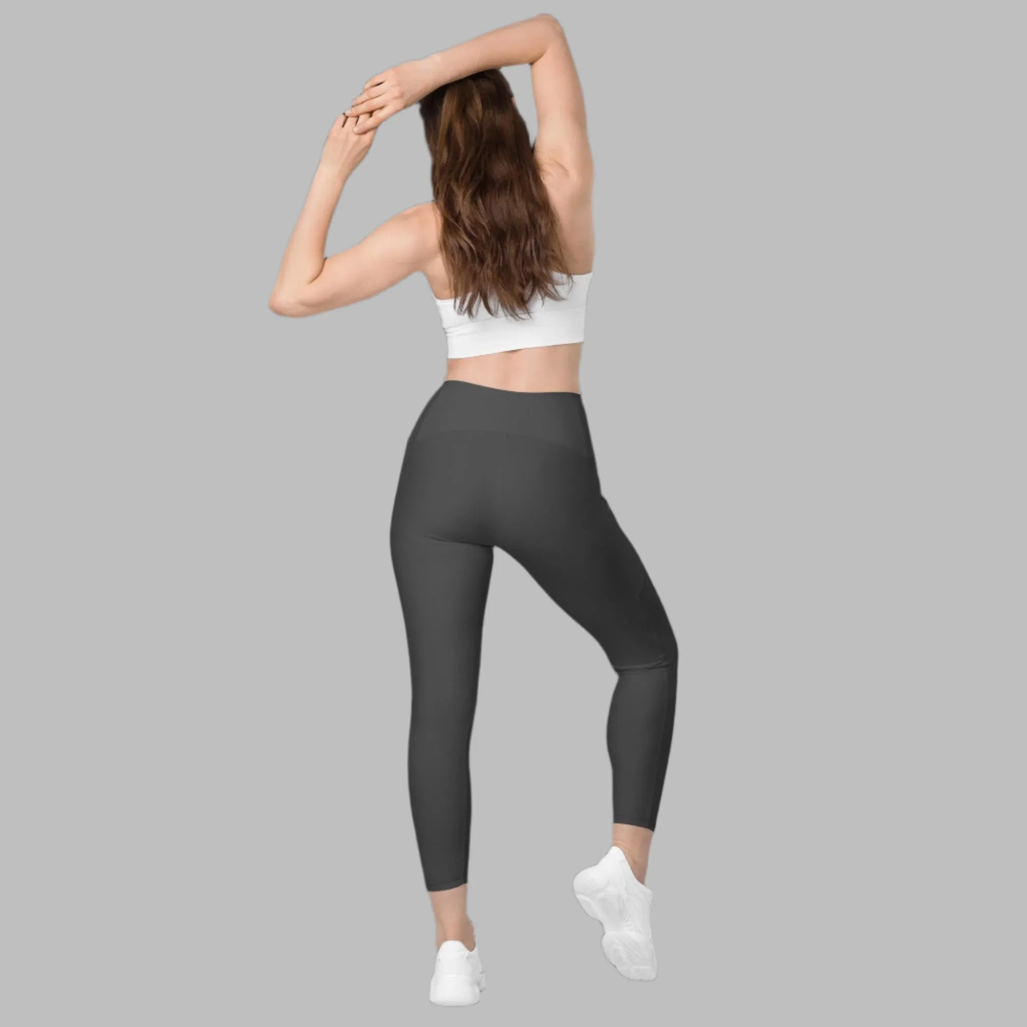 Classic Gray High-Waist Leggings with Pockets