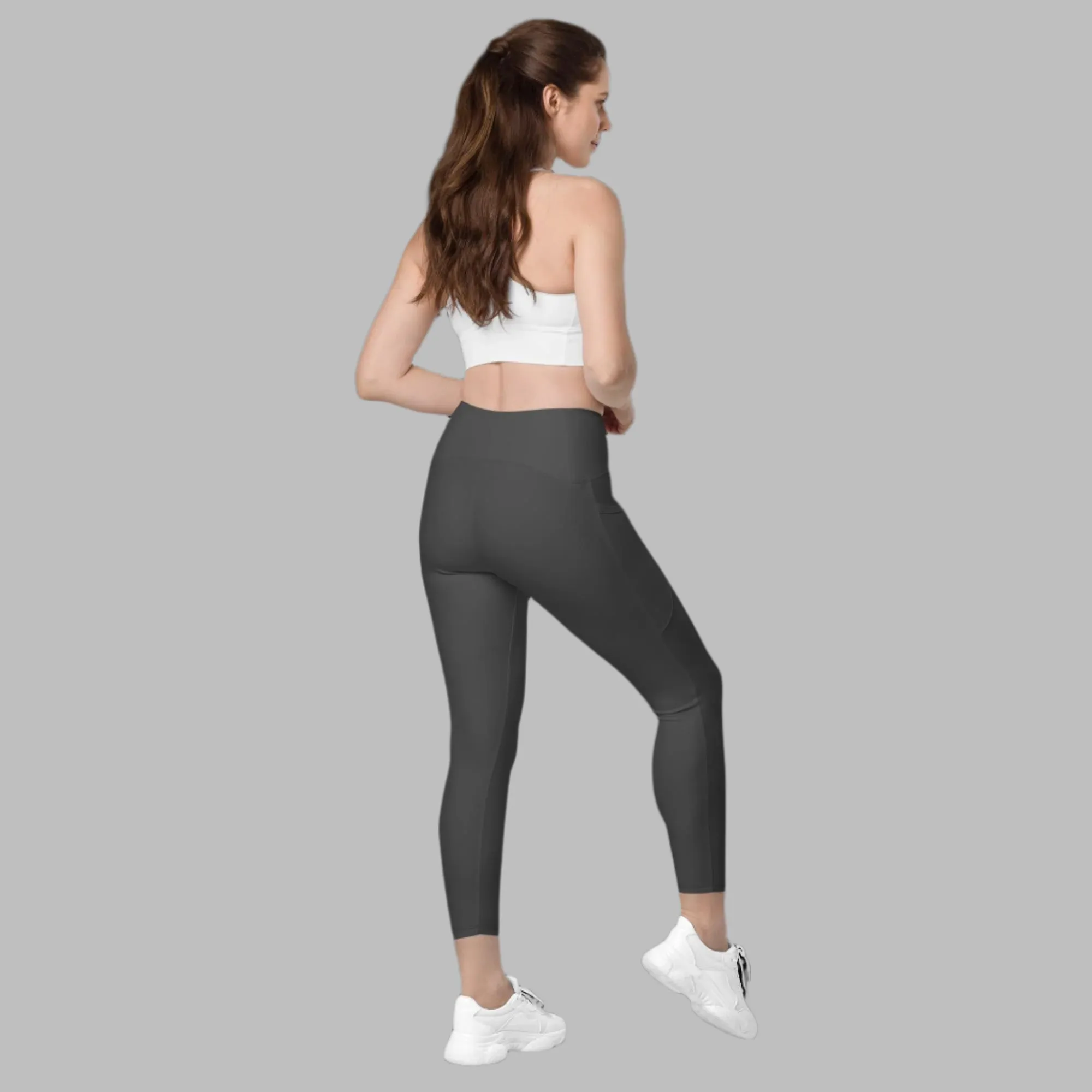 Classic Gray High-Waist Leggings with Pockets