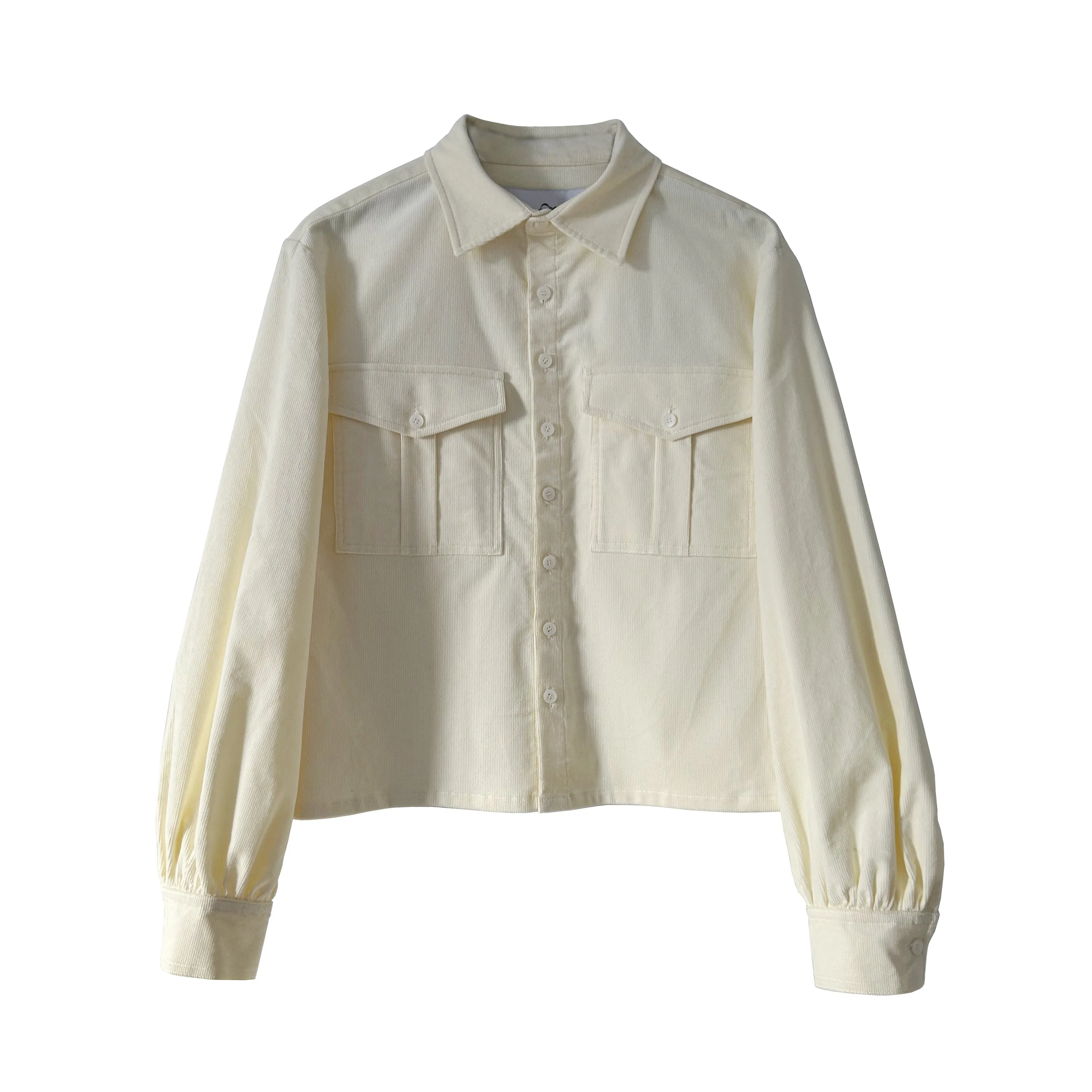 Corduroy Military Blouse in Ivory