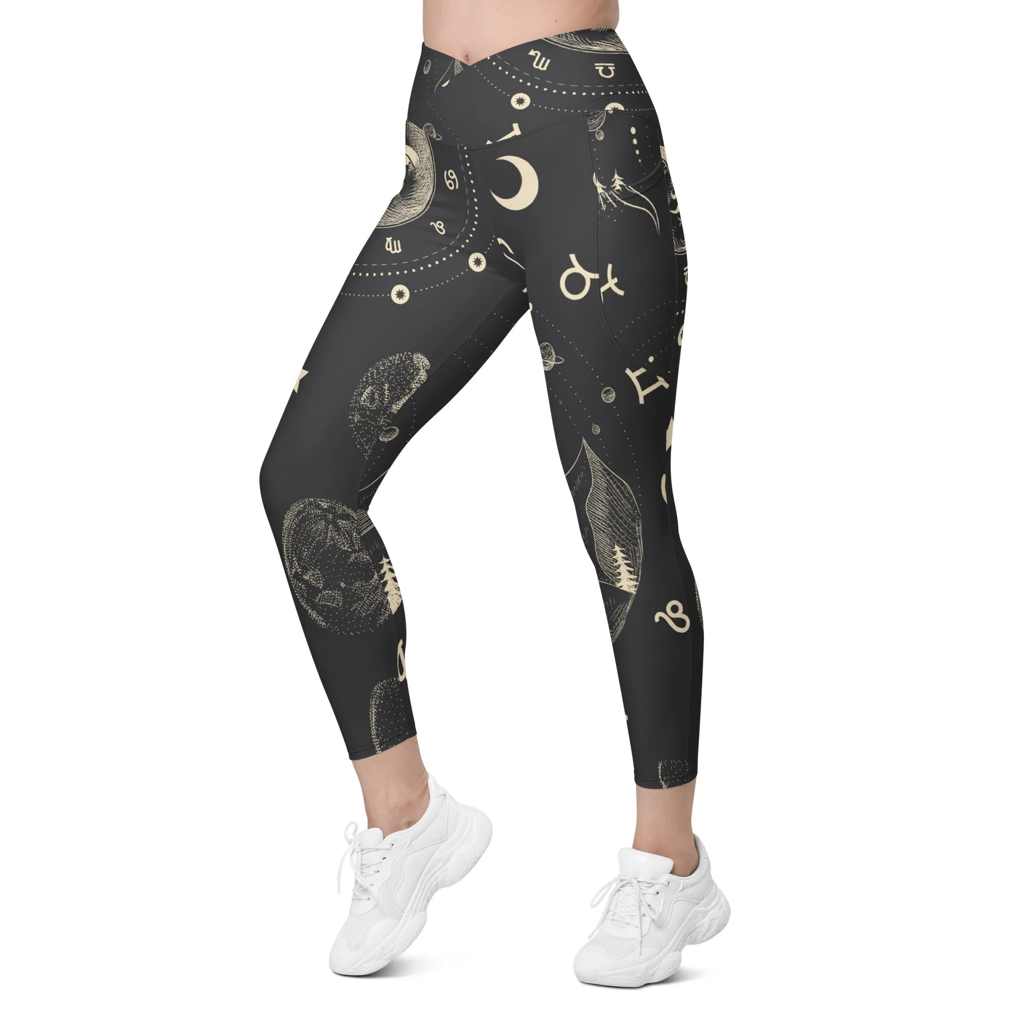 Crossover leggings with pockets