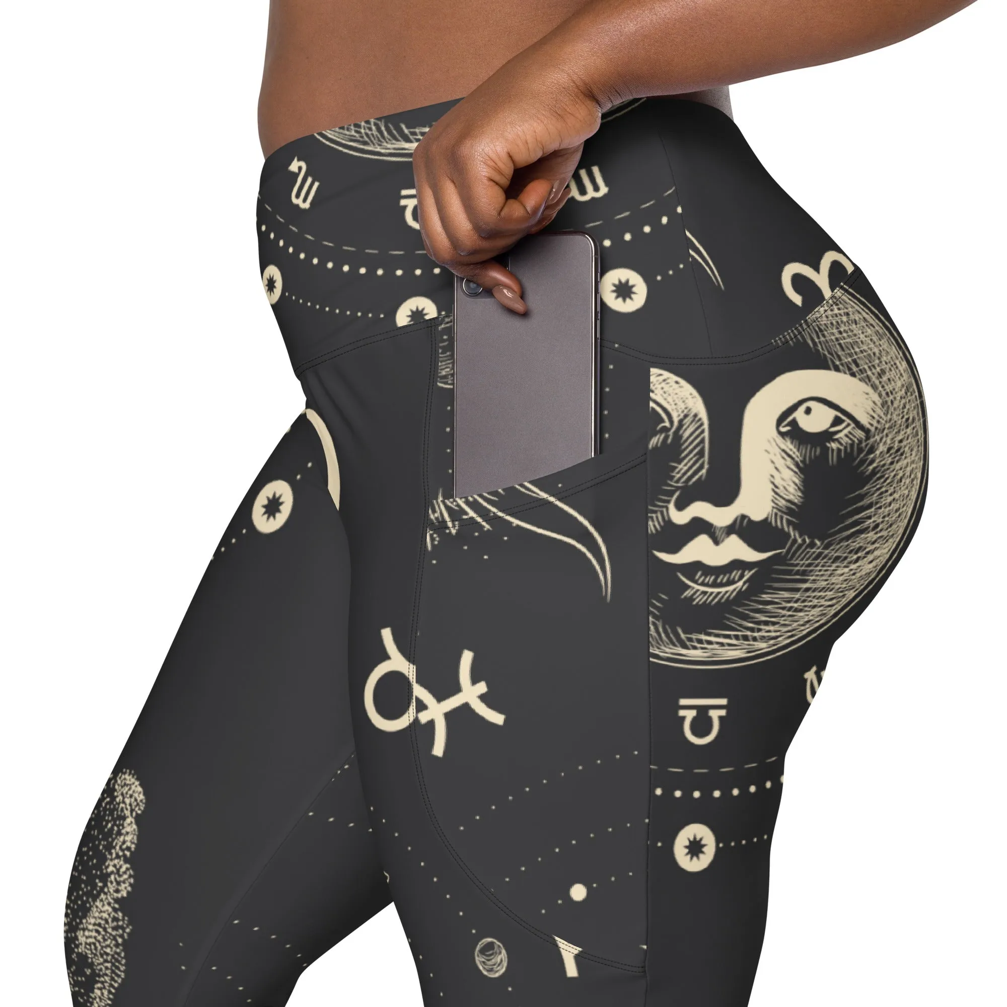 Crossover leggings with pockets