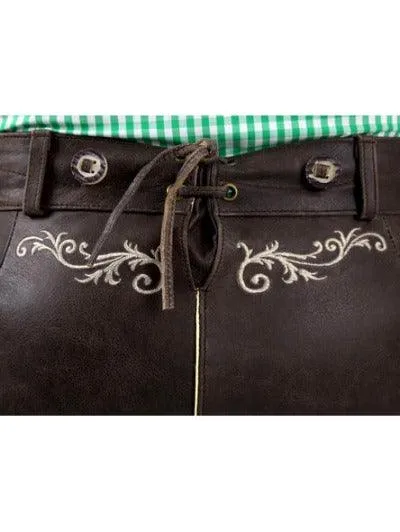 Dark Brown Bavarian Ladies Lederhosen Babette Nappa