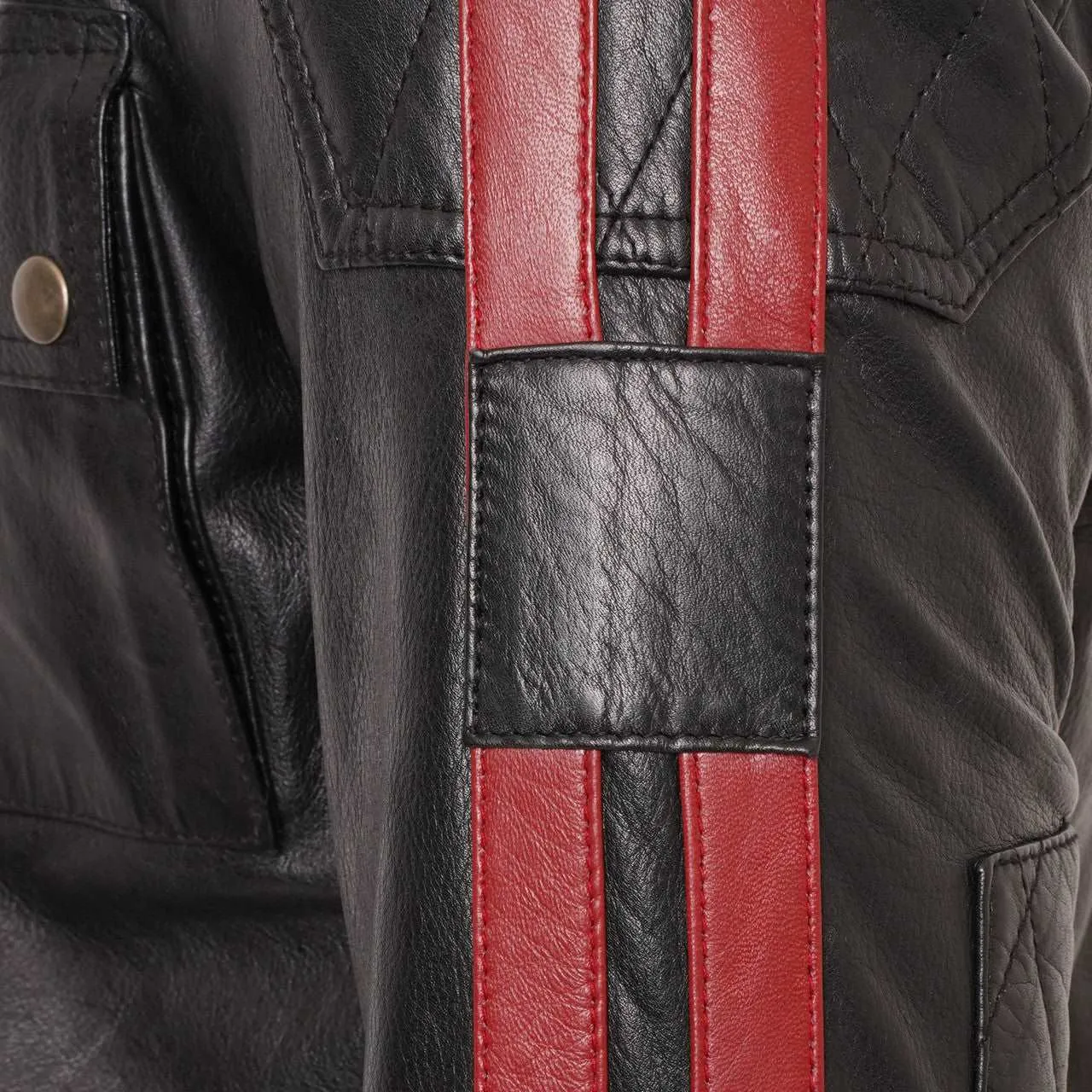 Daytona Leather Jacket Red Stripe