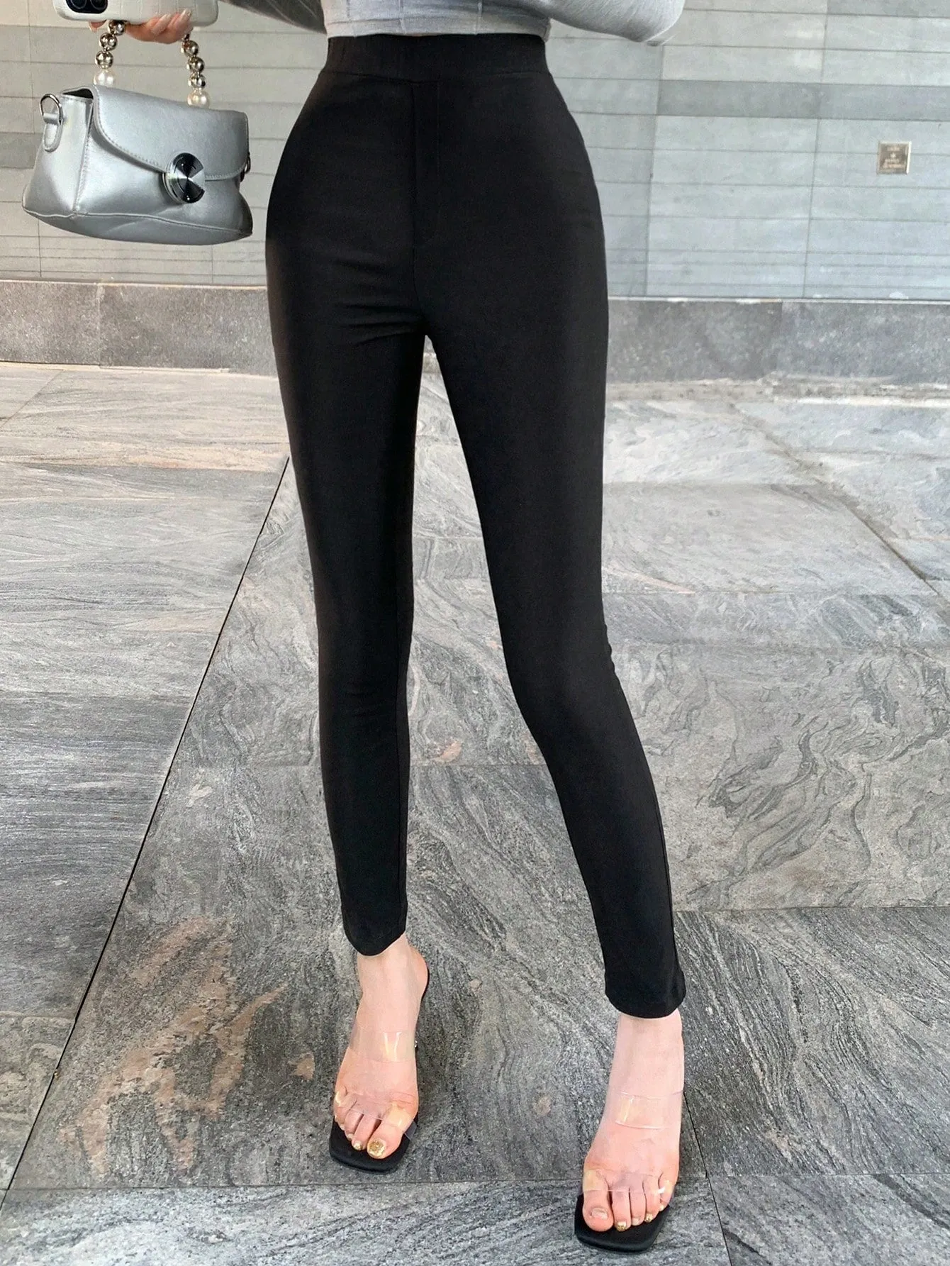 DAZY Women Solid Color Slim Fit Casual Daily Leggings