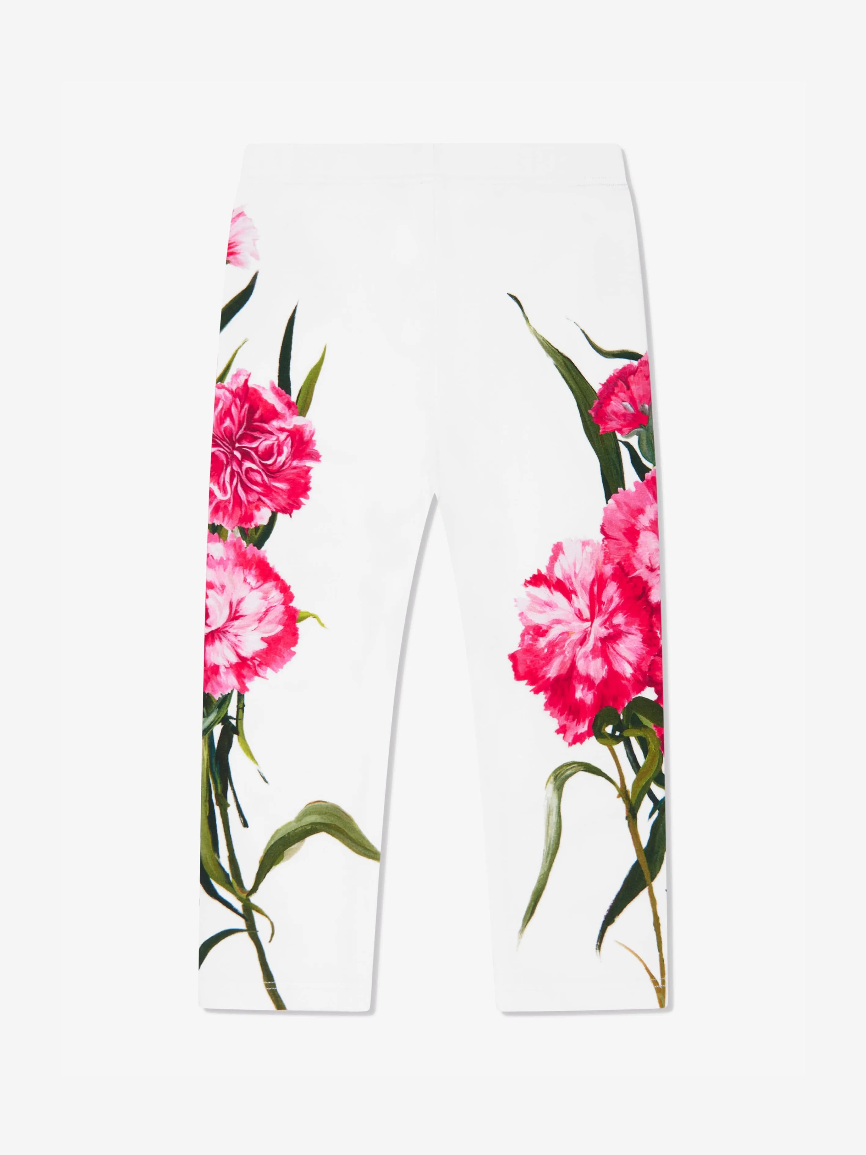 Dolce & Gabbana Baby Girls Carnation Leggings in White