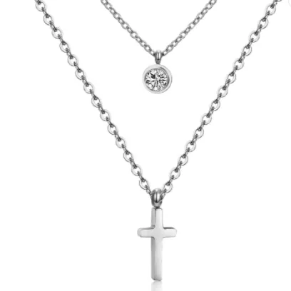 Double Layer Cross Necklace