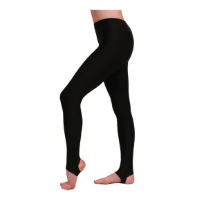 EDEN - COTTON LYCRA STIRRUP TIGHTS / LEGGINGS - BLACK