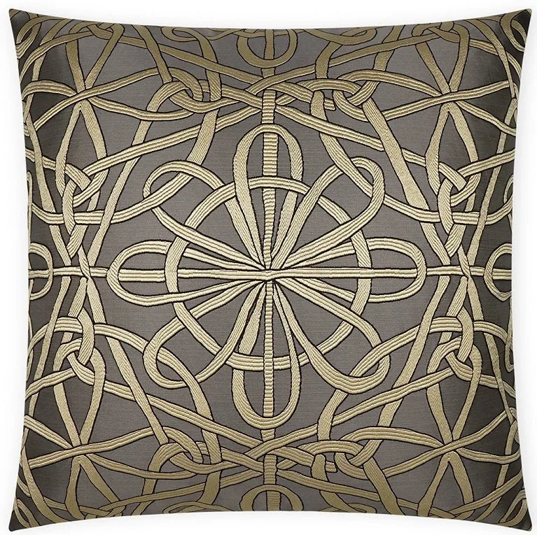 Elegance Jacquard Knots Pillow-Charcoal