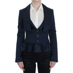 Exte Elegant Blue Blazer Jacket with Designer Flair