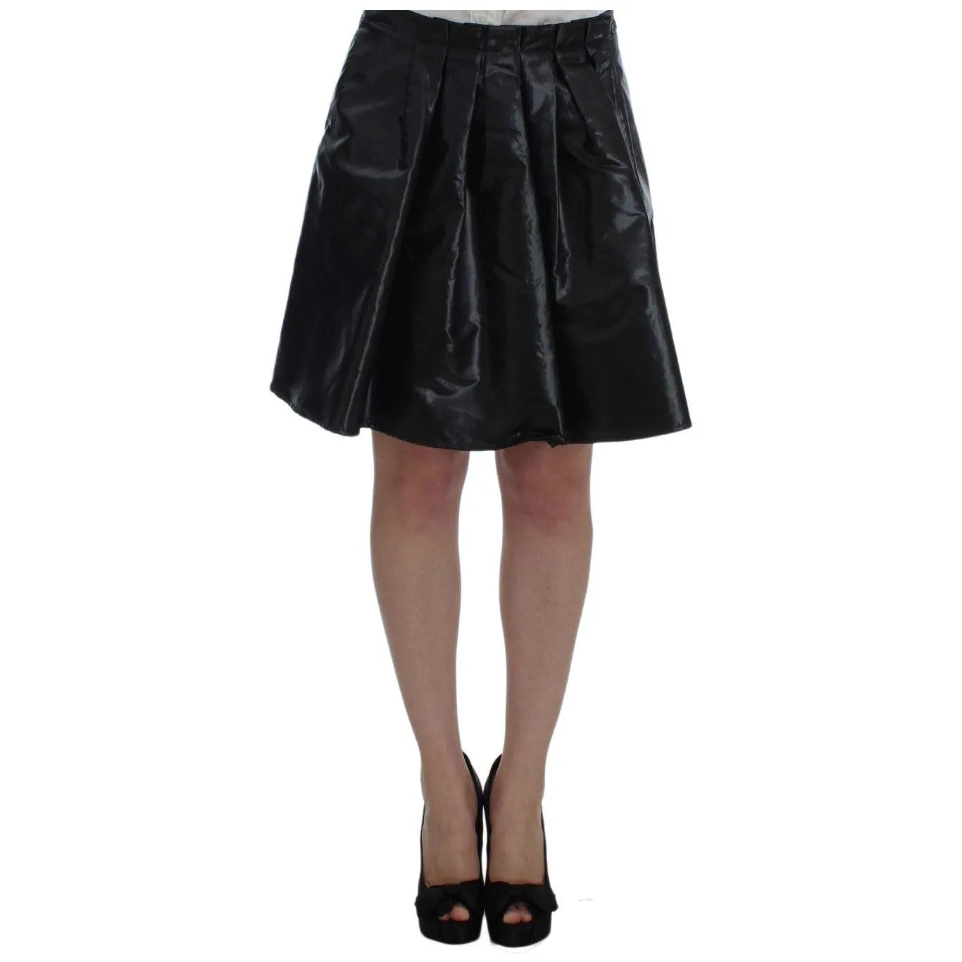 Exte Elegant Two-Piece Black Skirt Suit