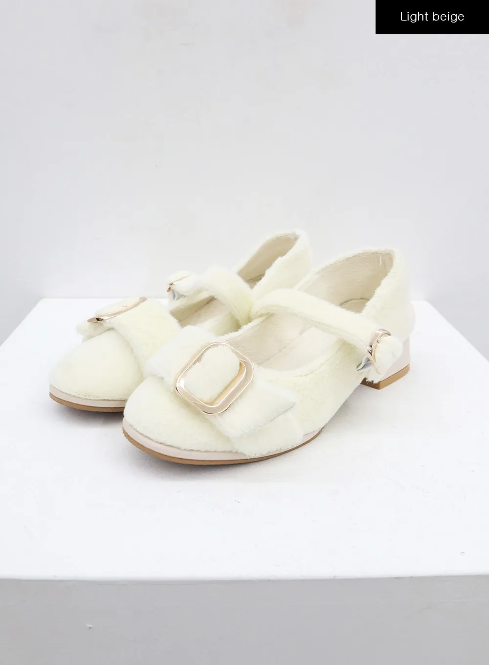 Faux Fur Buckle Shoes BD07