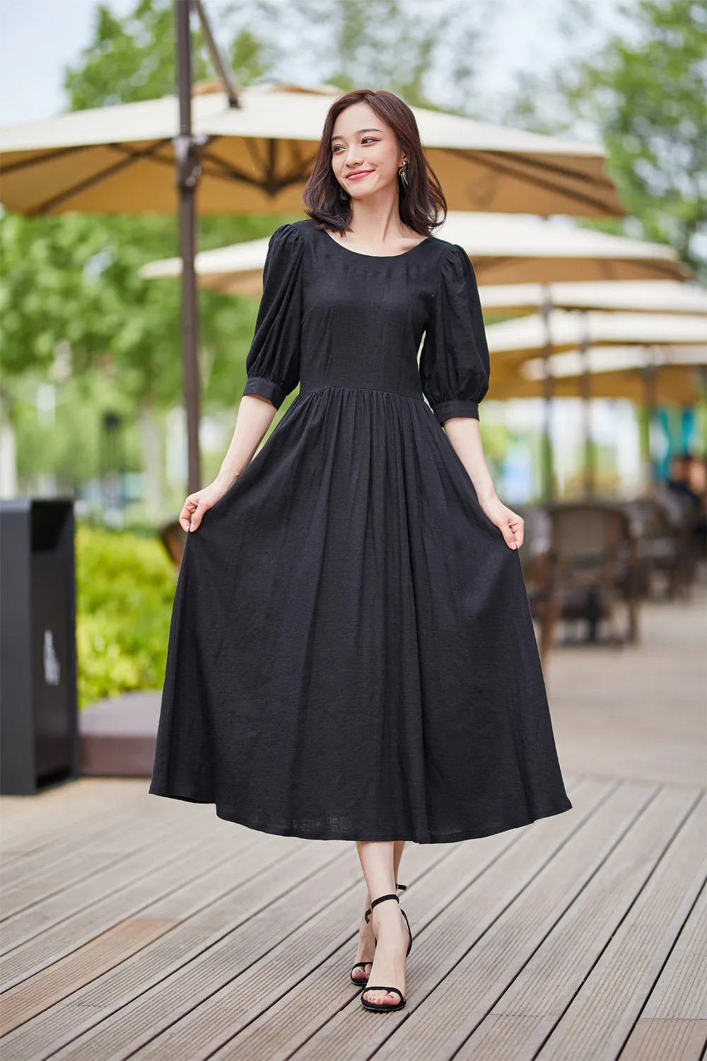 feminine little black dress for summer 2183