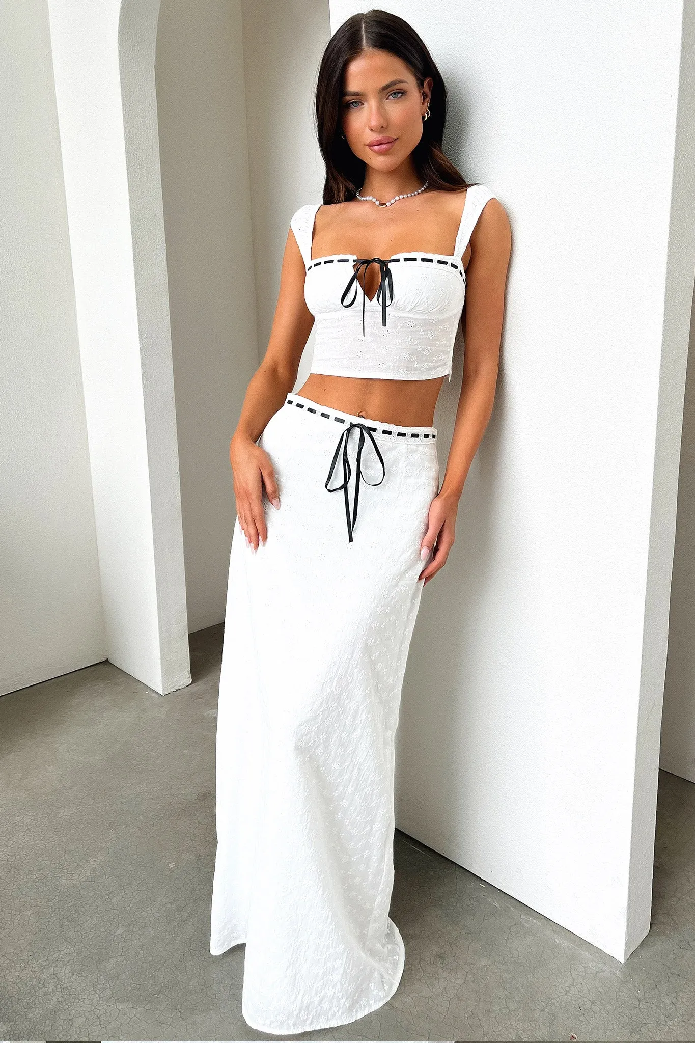 Flora Maxi Skirt - White