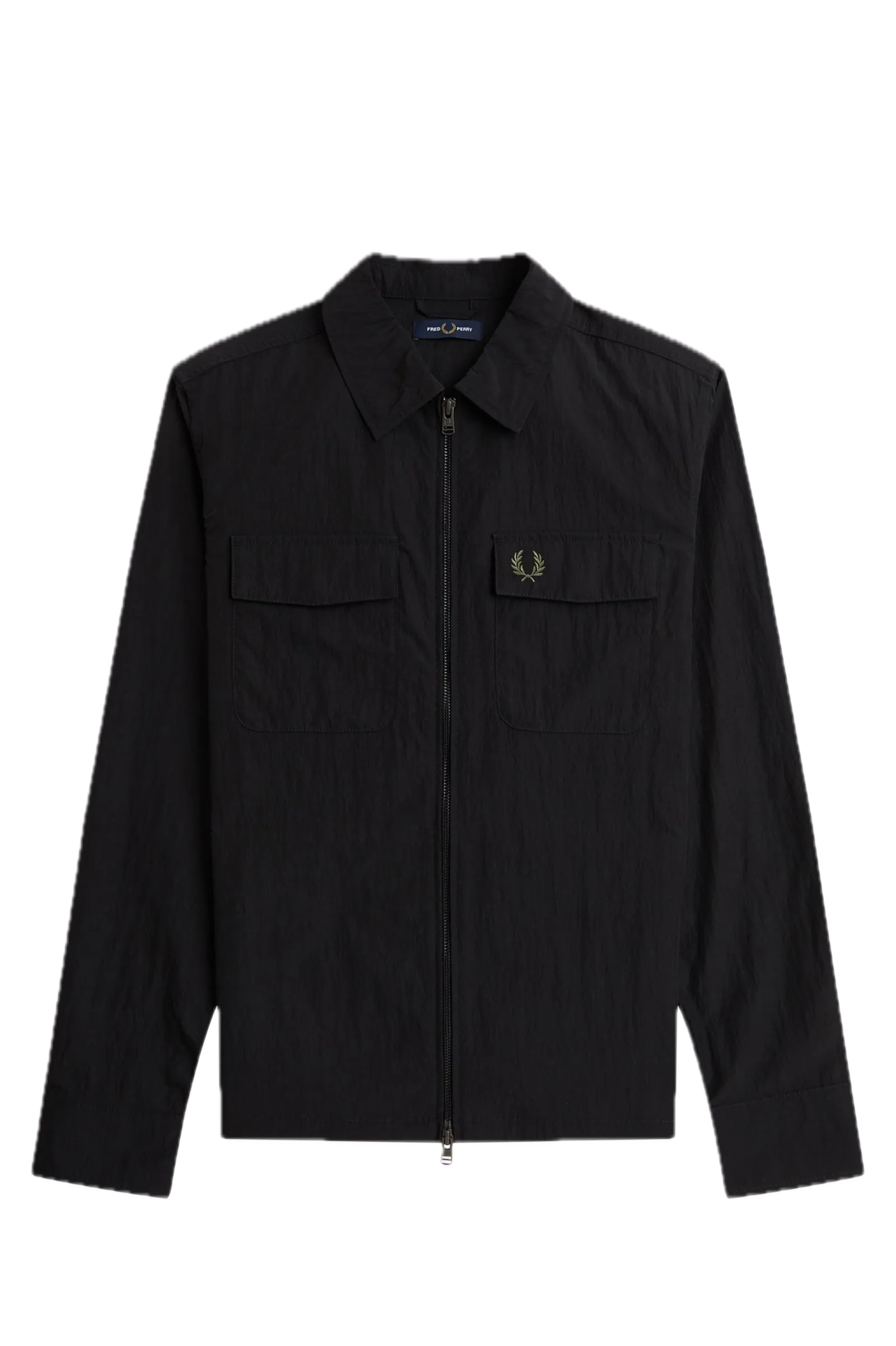 Fred Perry Black Zip Through Overshirt