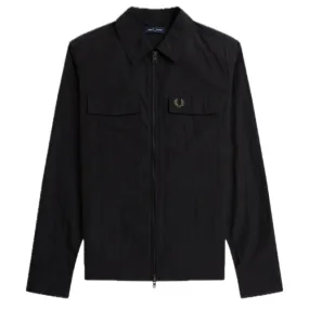 Fred Perry Black Zip Through Overshirt